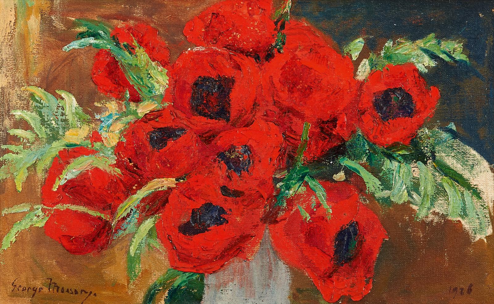 George Mosson - Blumenstrauss mit rotem Mohn, 55294-1, Van Ham Kunstauktionen