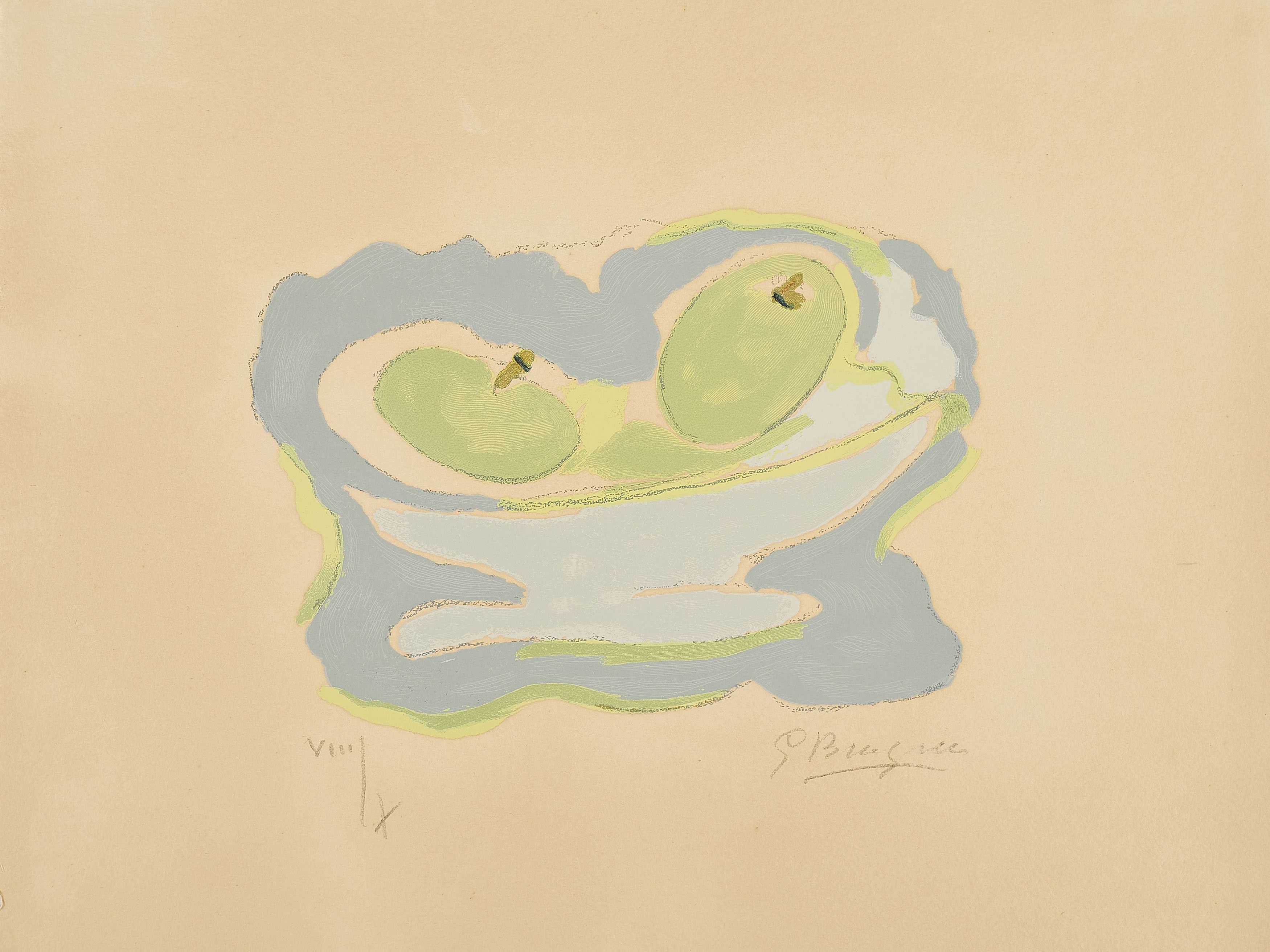 Georges Braque - Les Pommes Aus Si le mourais la-bas, 75451-1, Van Ham Kunstauktionen
