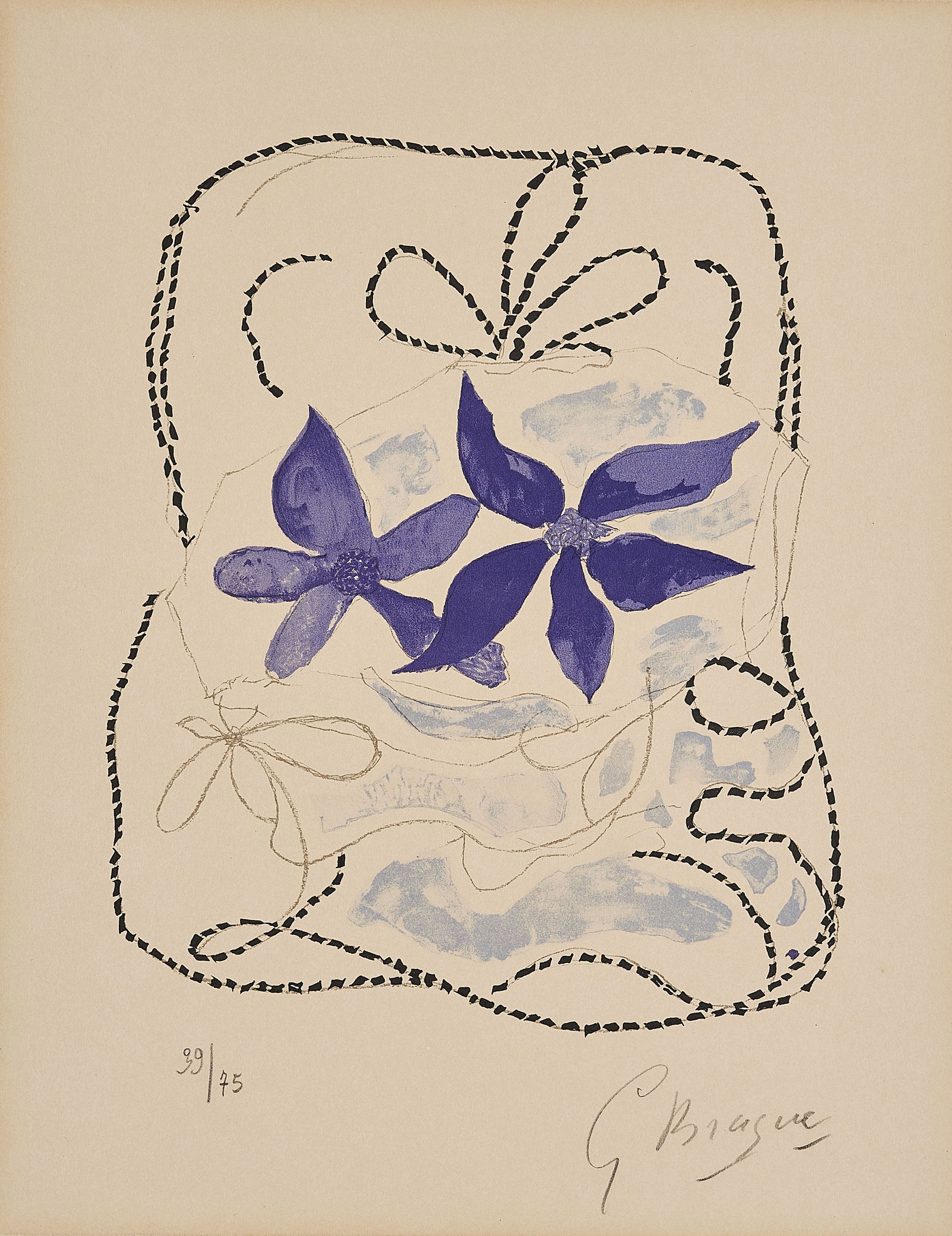 Georges Braque - Les deux iris bleues, 66516-3, Van Ham Kunstauktionen
