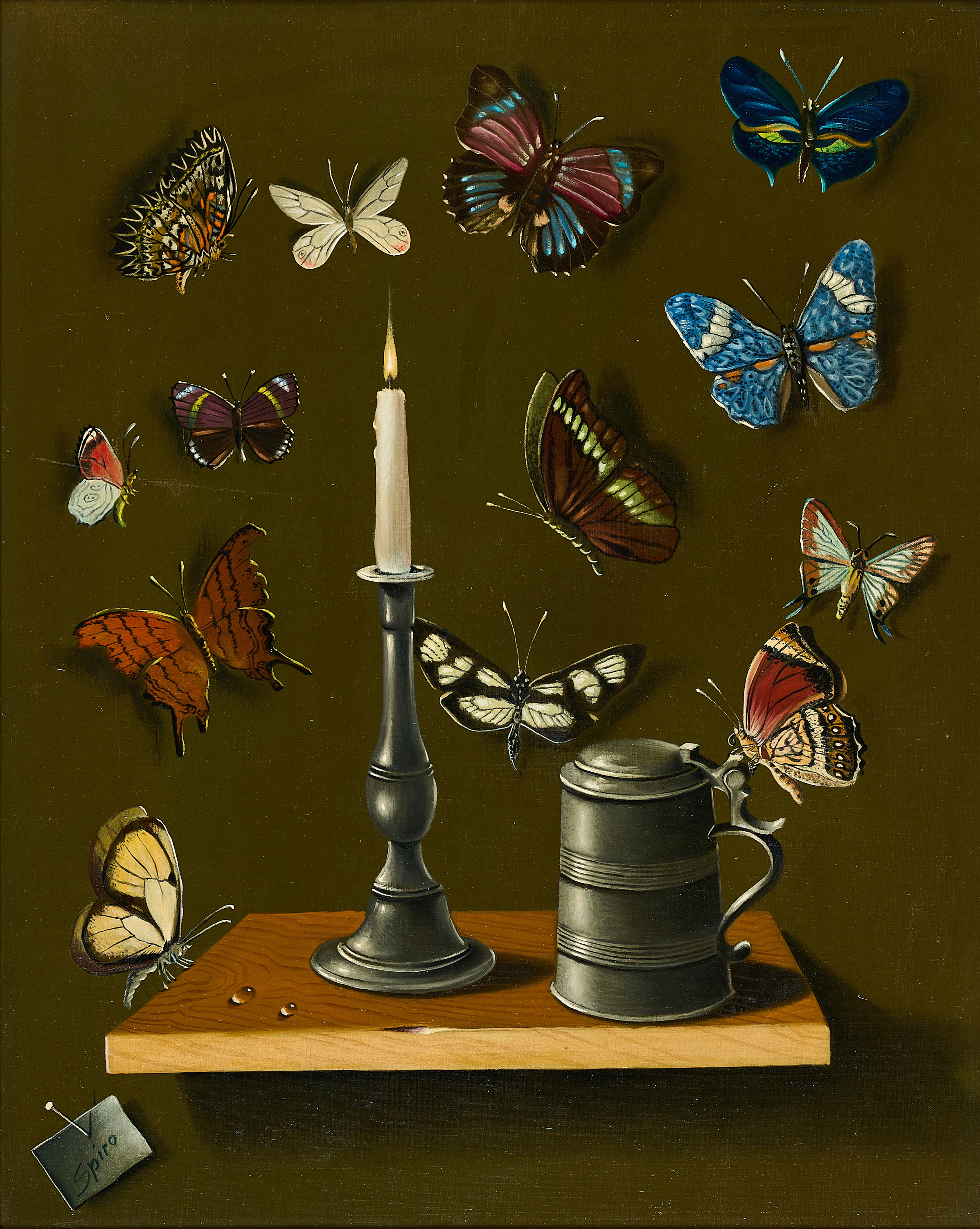 Georges Spiro - Stillleben mit Kerze und Schmetterlingen, 81233-2, Van Ham Kunstauktionen