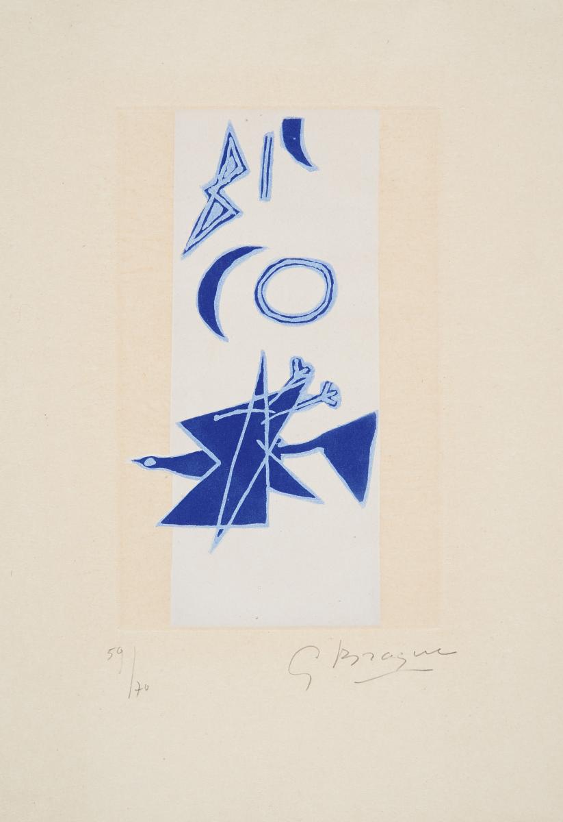 Georges Braque - Oiseau bleu sur fond blanc, 57664-3, Van Ham Kunstauktionen