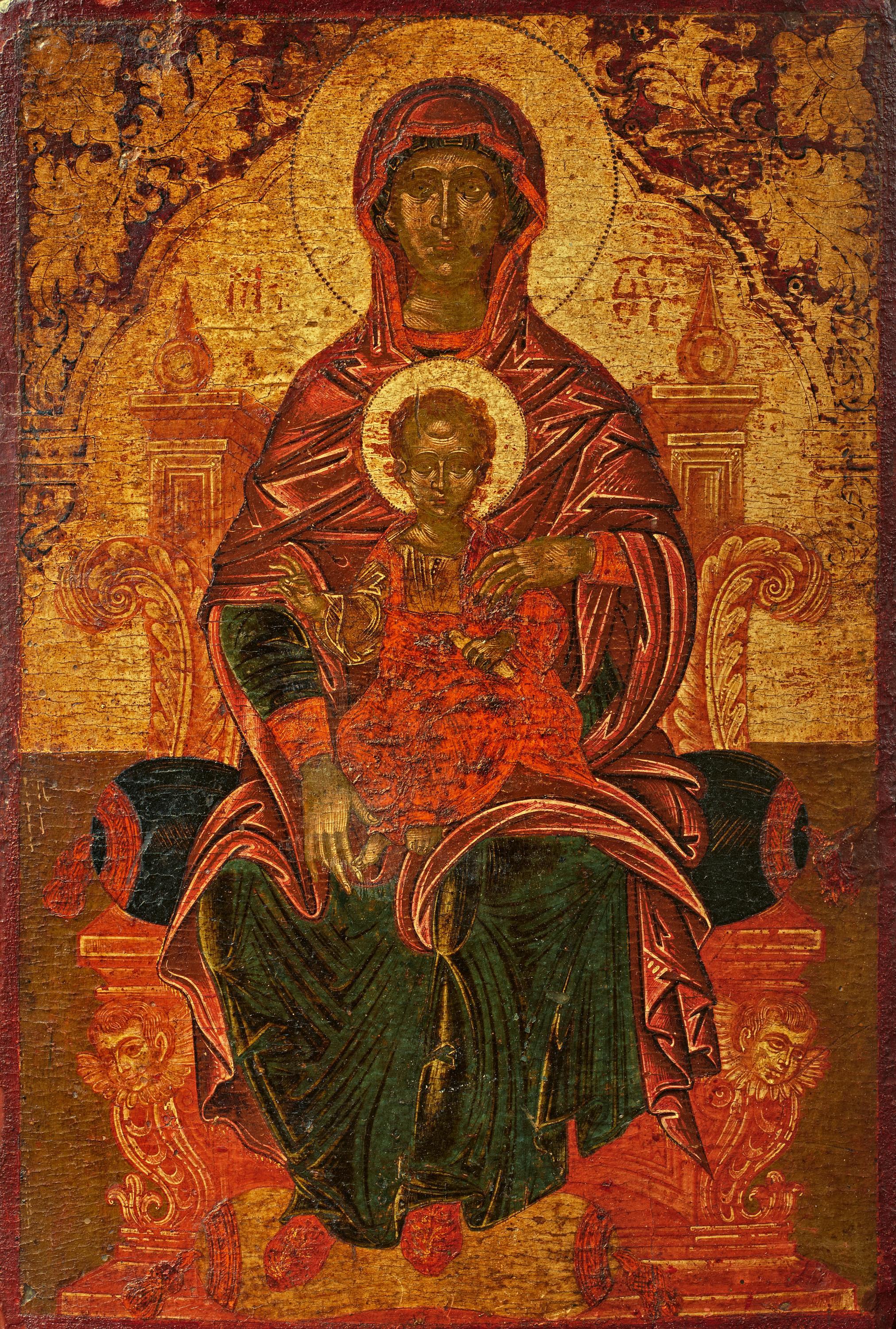 Greek Icon Painter - Thronende Gottesmutter mit dem Christusknaben, 81233-15, Van Ham Kunstauktionen