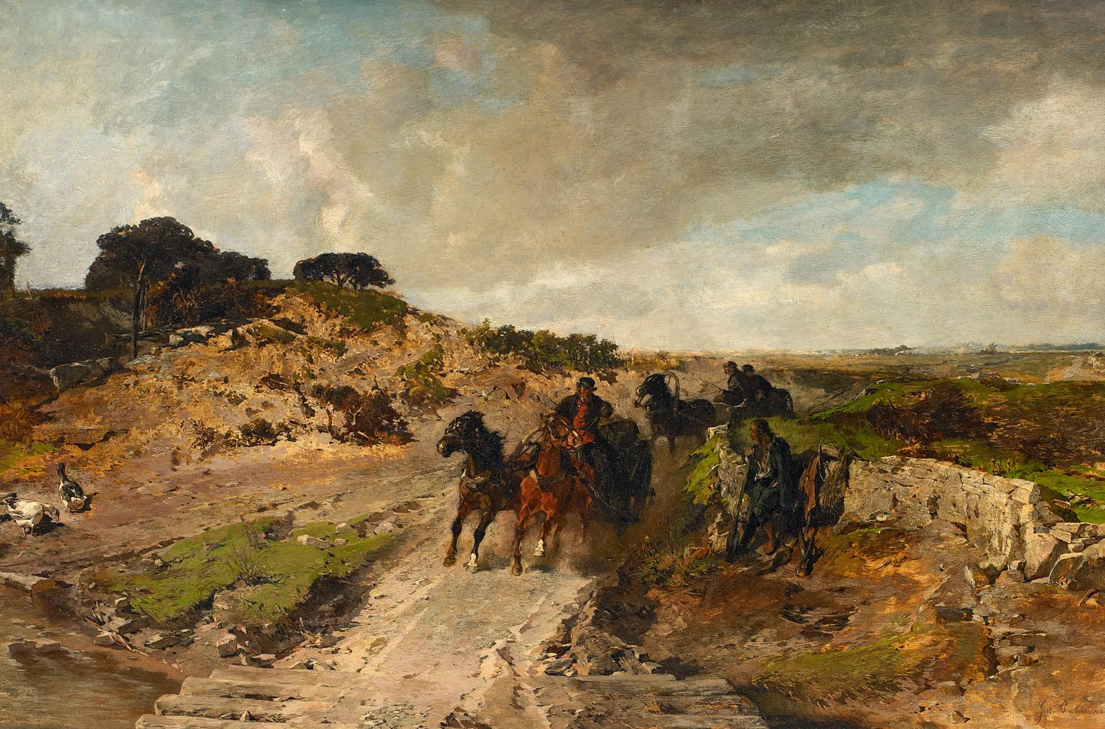 Gregor von Bochmann - Estnische Landschaft mit Pferdewagen, 55541-1, Van Ham Kunstauktionen