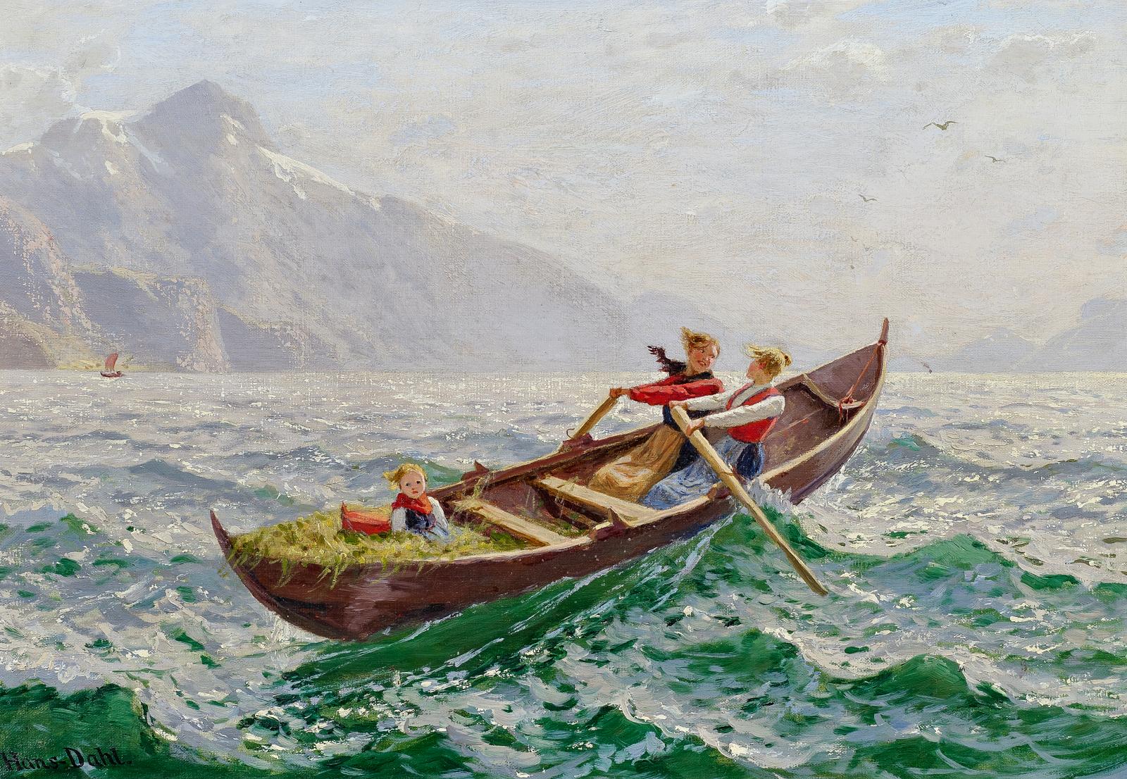 Hans Dahl - Stuermische Bootsfahrt am Fjord, 57224-1, Van Ham Kunstauktionen