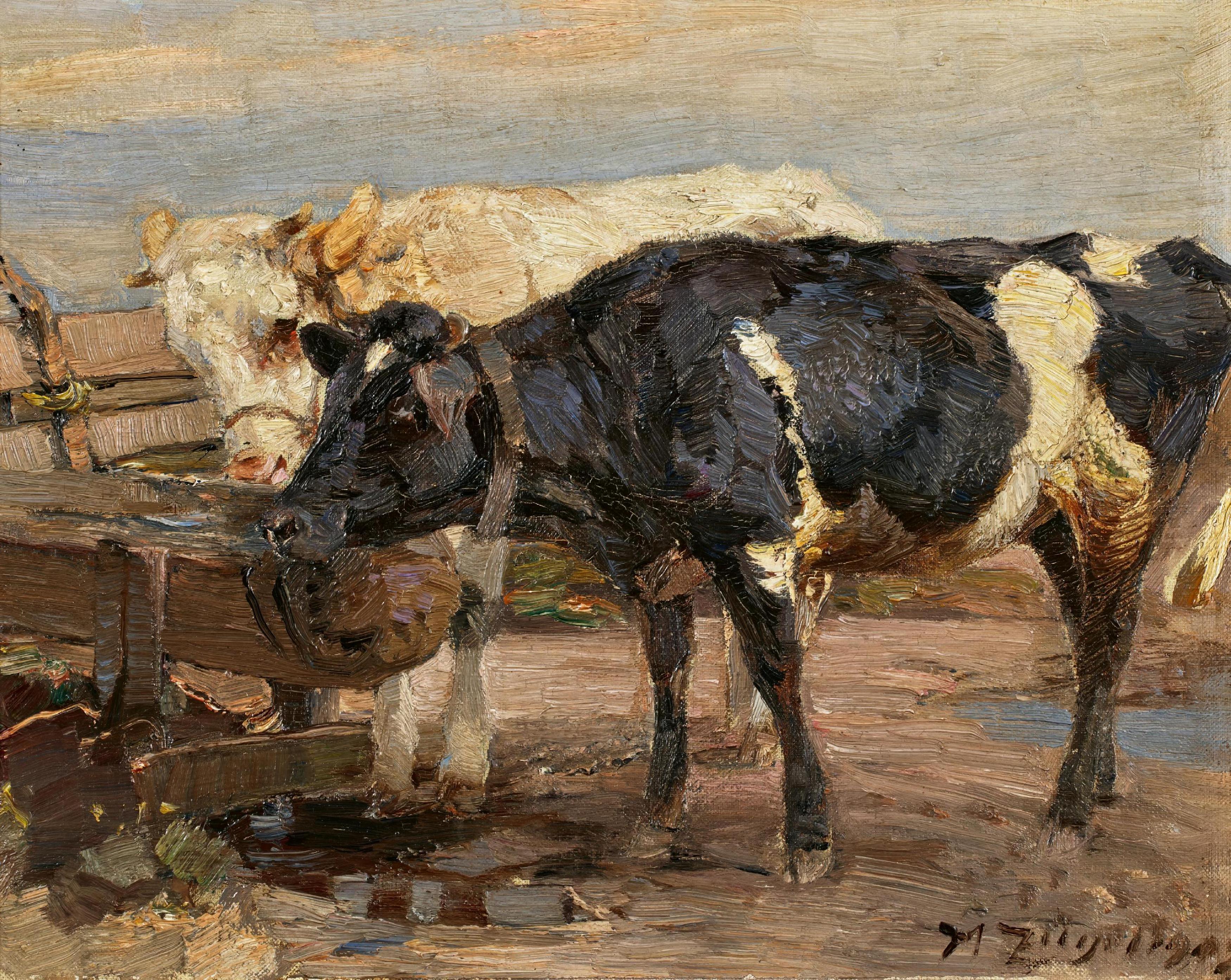 Heinrich von Zuegel - Kuehe an der Traenke, 81469-1, Van Ham Kunstauktionen