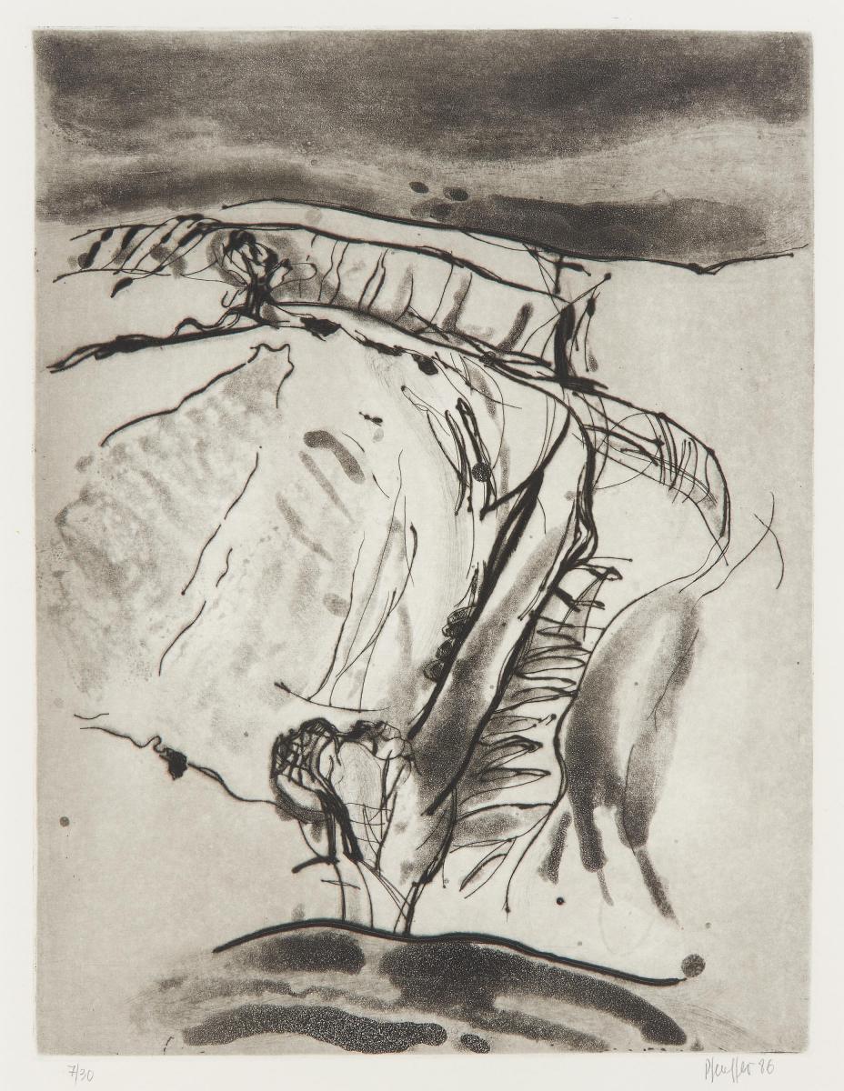 Helmut Pfeuffer - Konvolut von 2 Arbeiten Landschaft mit Wassergraben Baumgruppe, 56800-11167, Van Ham Kunstauktionen