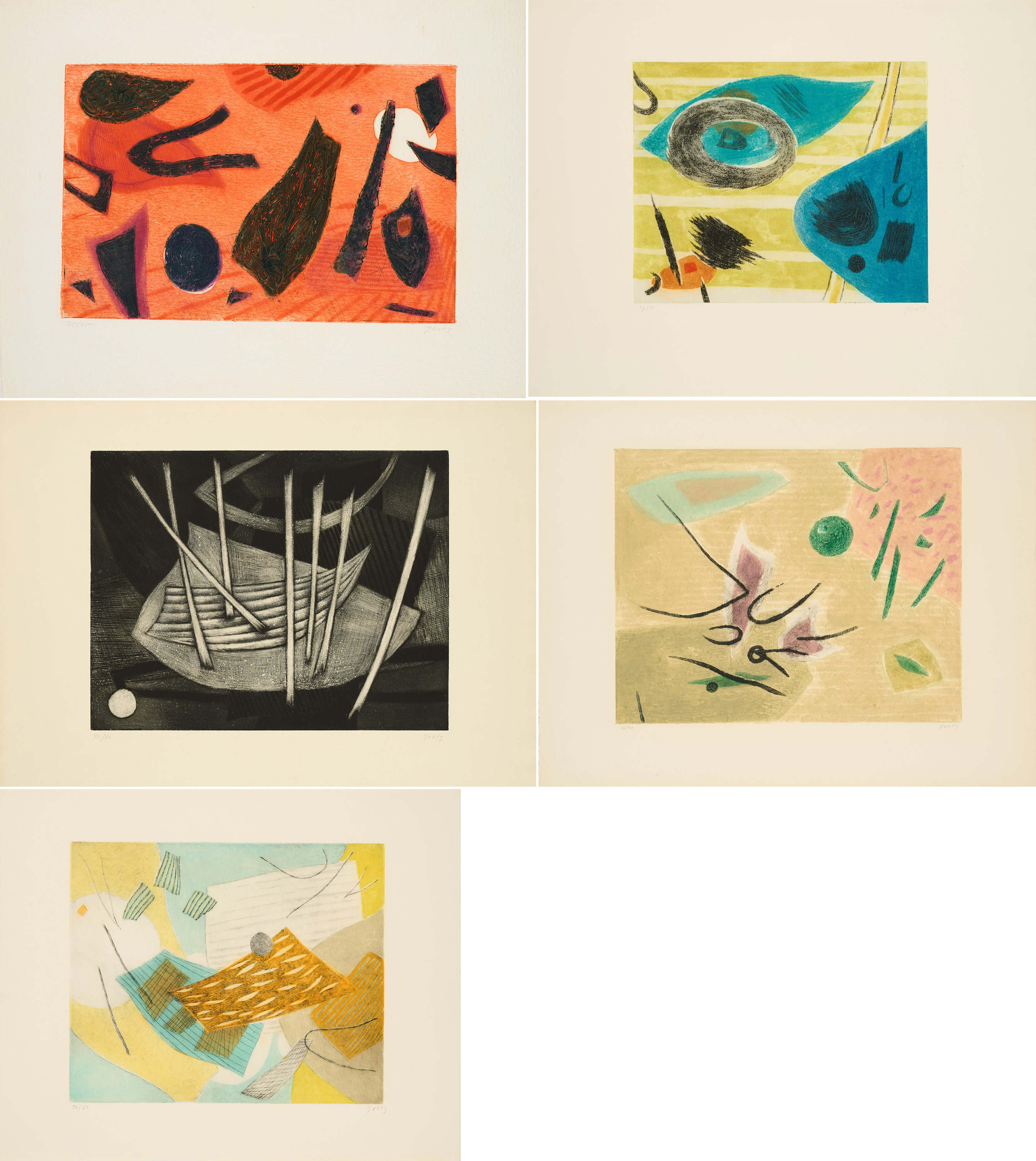 Henri Goetz - Konvolut von 5 Druckgrafiken, 60174-585, Van Ham Kunstauktionen