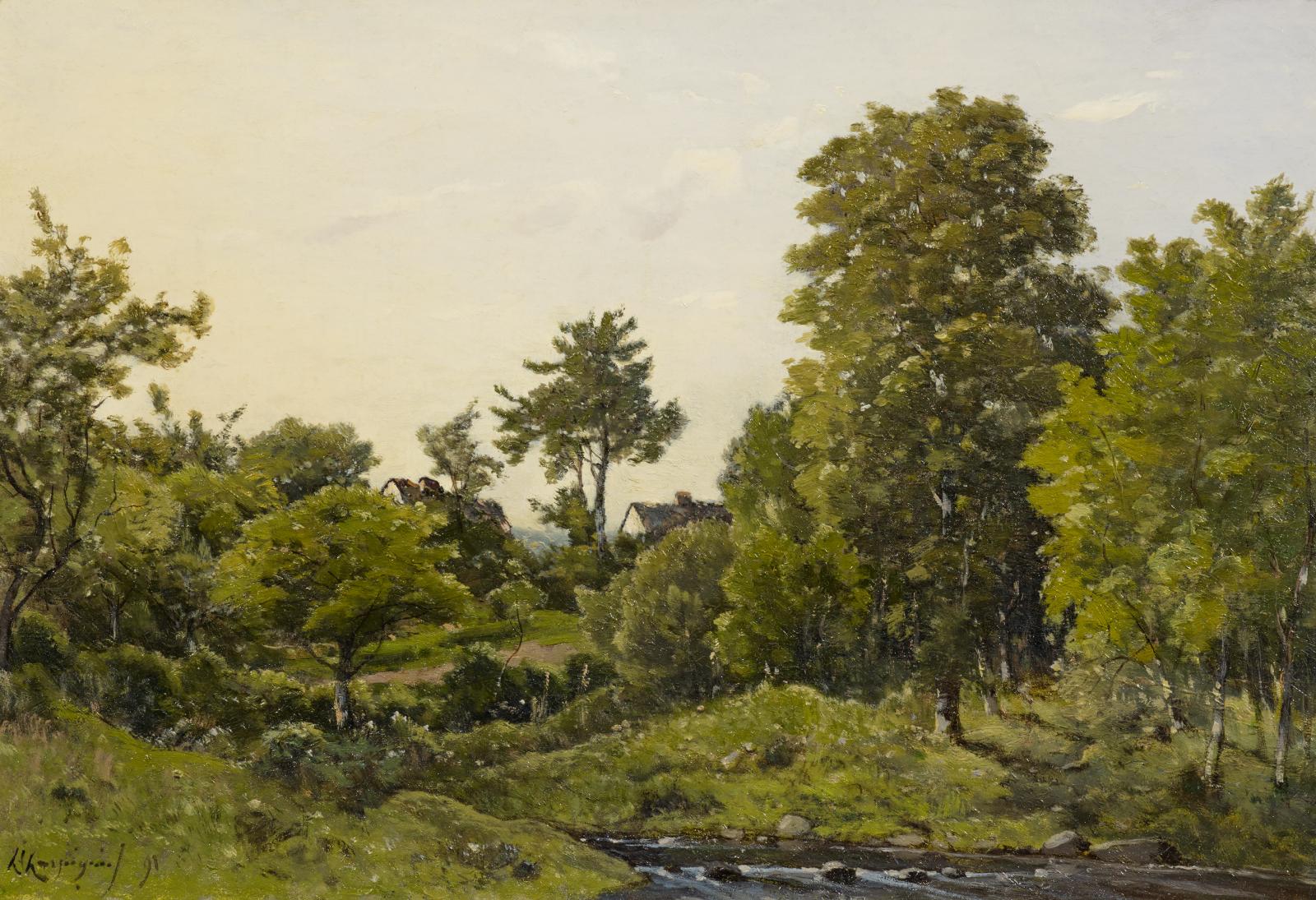Henri Joseph Harpignies - Landschaft am Bachlauf bei Saint Prive, 60201-2, Van Ham Kunstauktionen