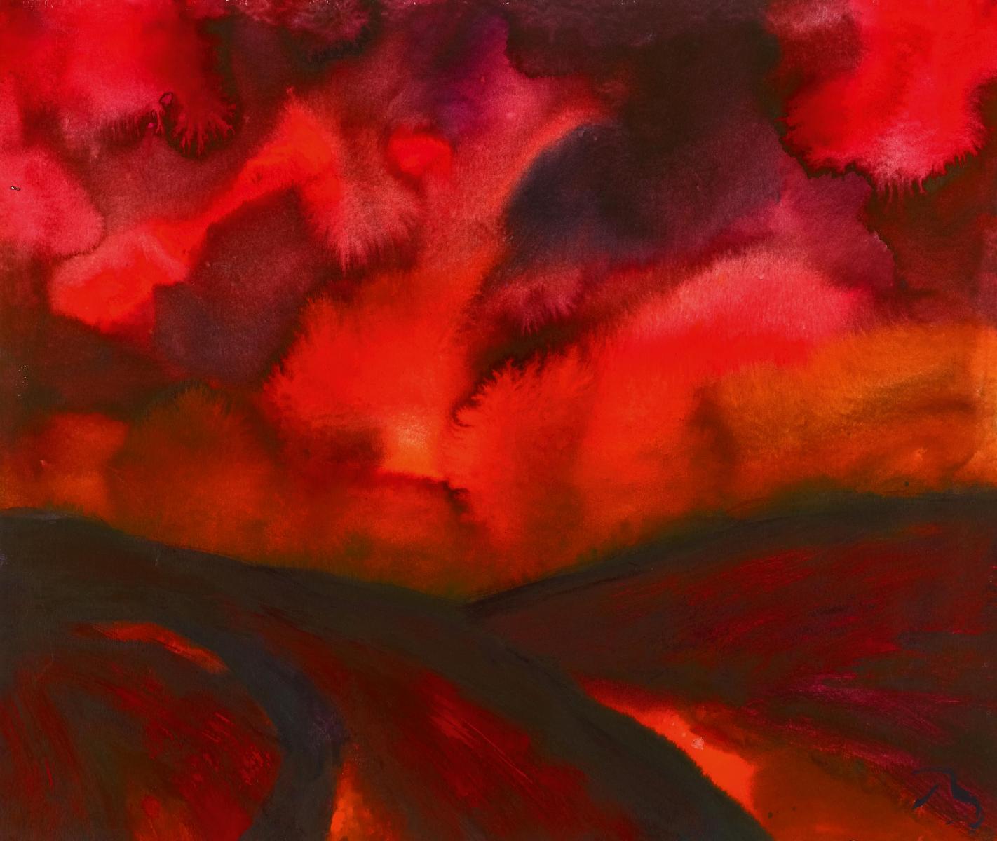 Herbert Beck - Landschaft mit rotem Abendhimmel, 56612-3, Van Ham Kunstauktionen