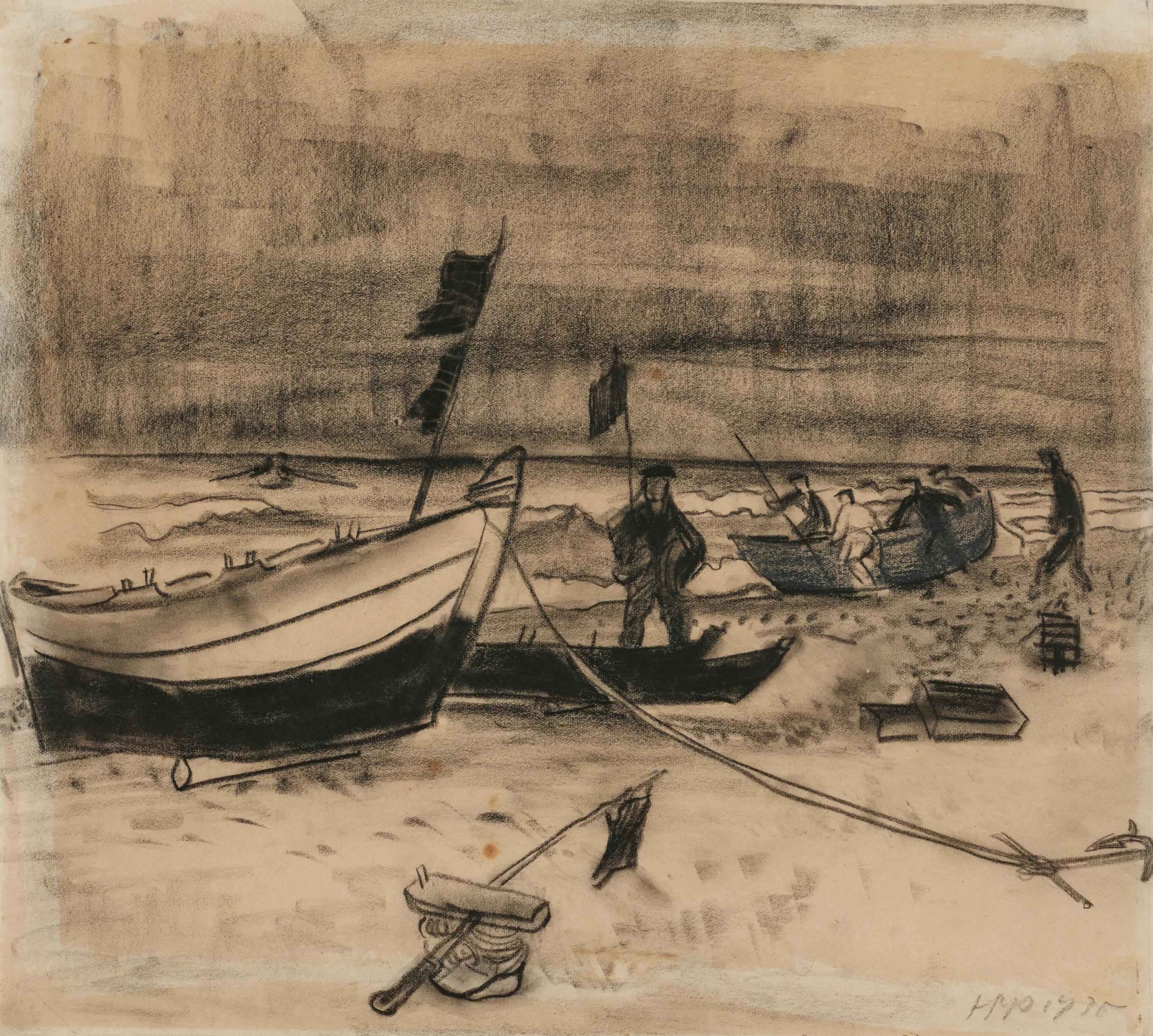 Hermann Max Pechstein - Fischerboote am Strand, 82124-26, Van Ham Kunstauktionen