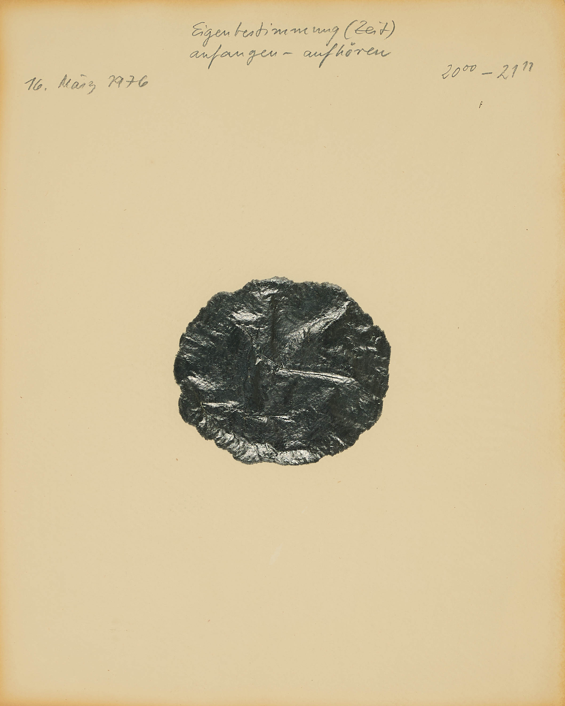 Hetum Gruber - Eigenbestimmung Zeit anfangen - aufhoeren 16 Maerz 1976 2000-2111, 82000-199, Van Ham Kunstauktionen