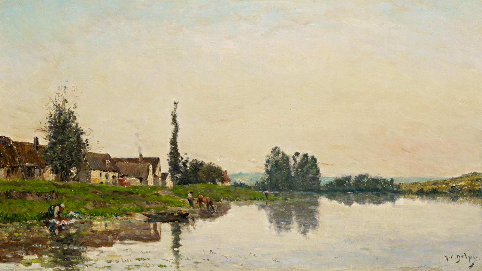 Hippolyte-Camille Delpy - Die Seine bei Portejoie, 60201-10, Van Ham Kunstauktionen