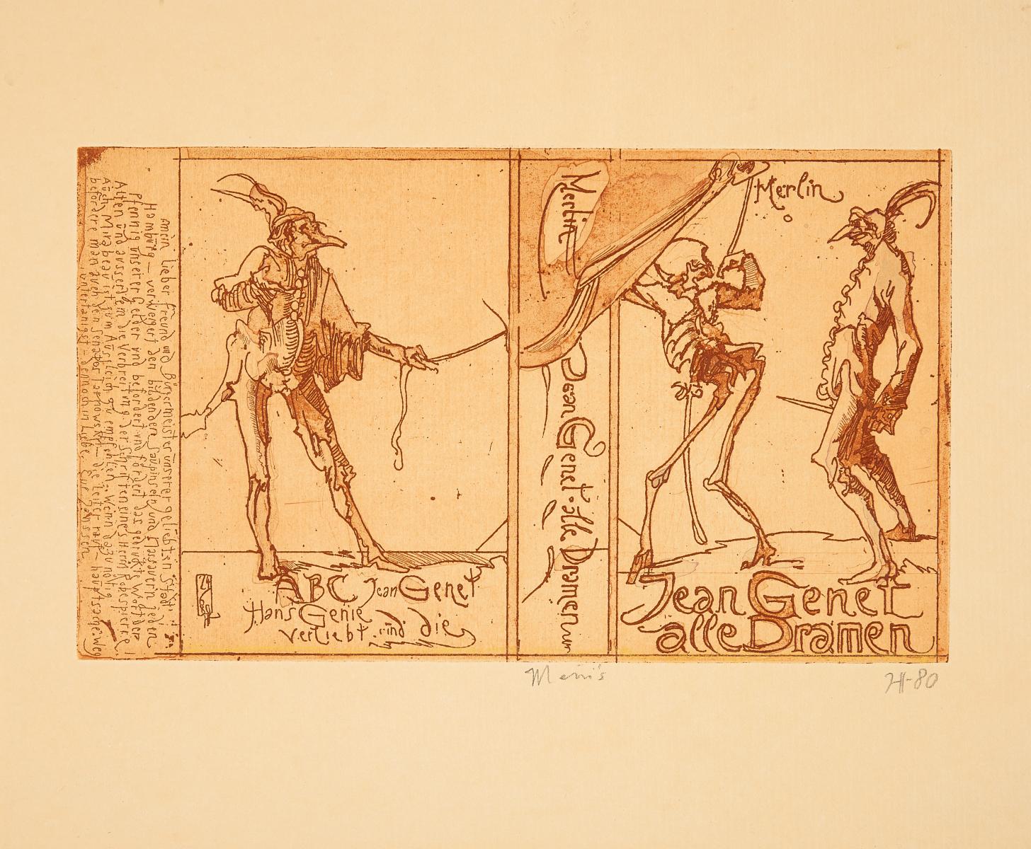 Horst Janssen - Jean Genet - alle Damen, 57657-7, Van Ham Kunstauktionen