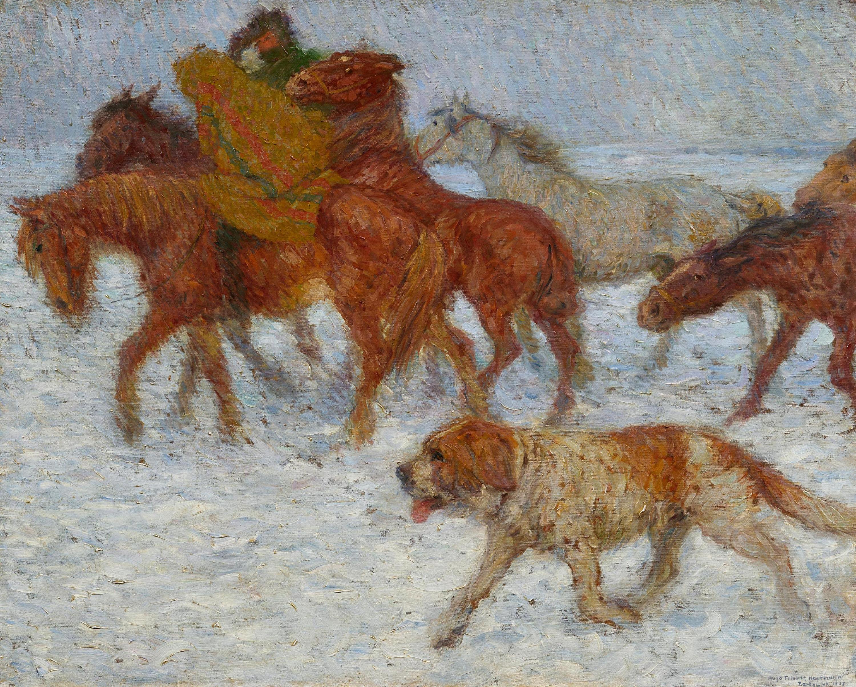 Hugo Friedrich Hartmann - Im Schneetreiben, 81961-7, Van Ham Kunstauktionen