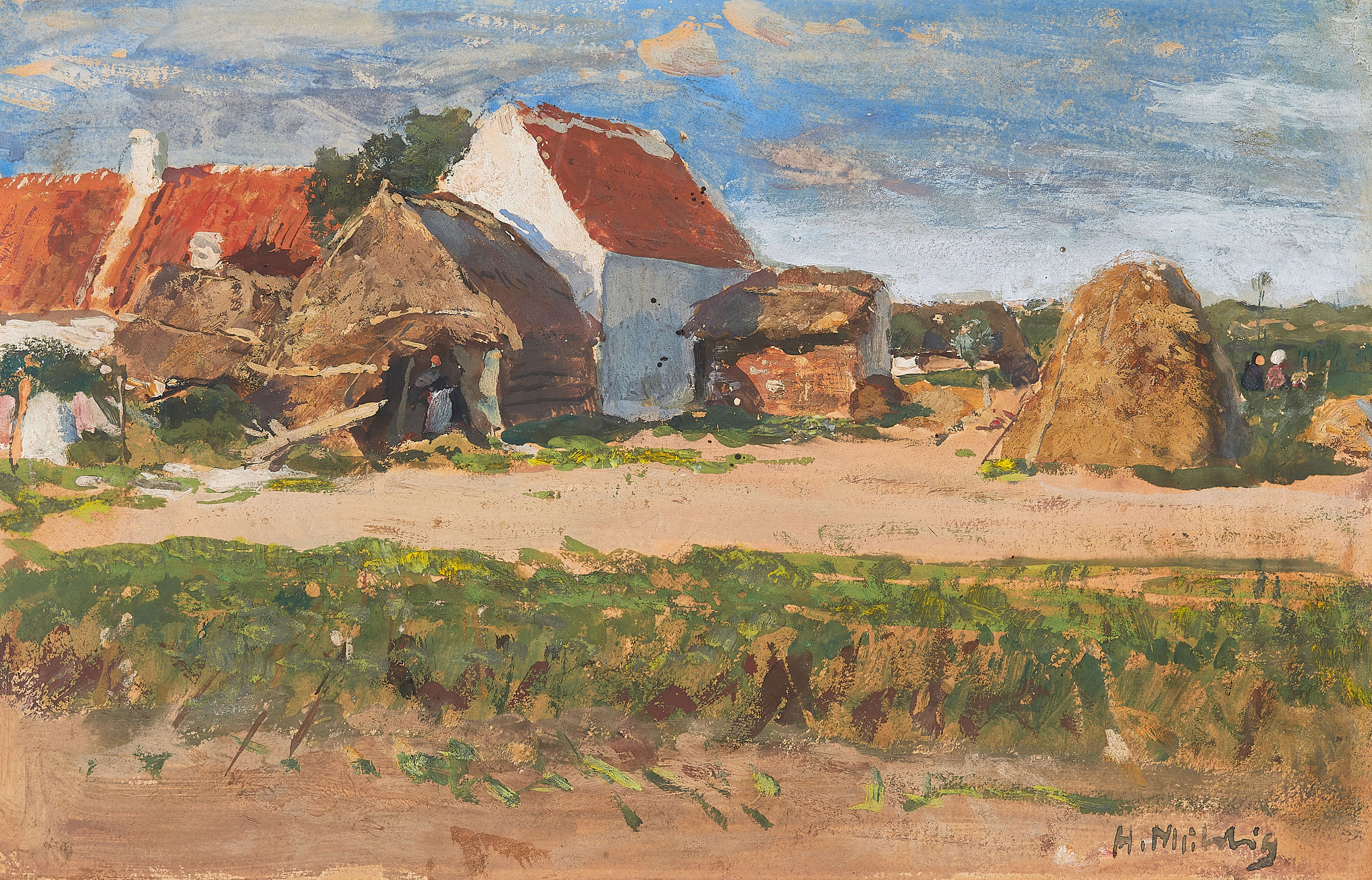 Hugo Muehlig - Bauernhof im Sommer, 69939-3, Van Ham Kunstauktionen