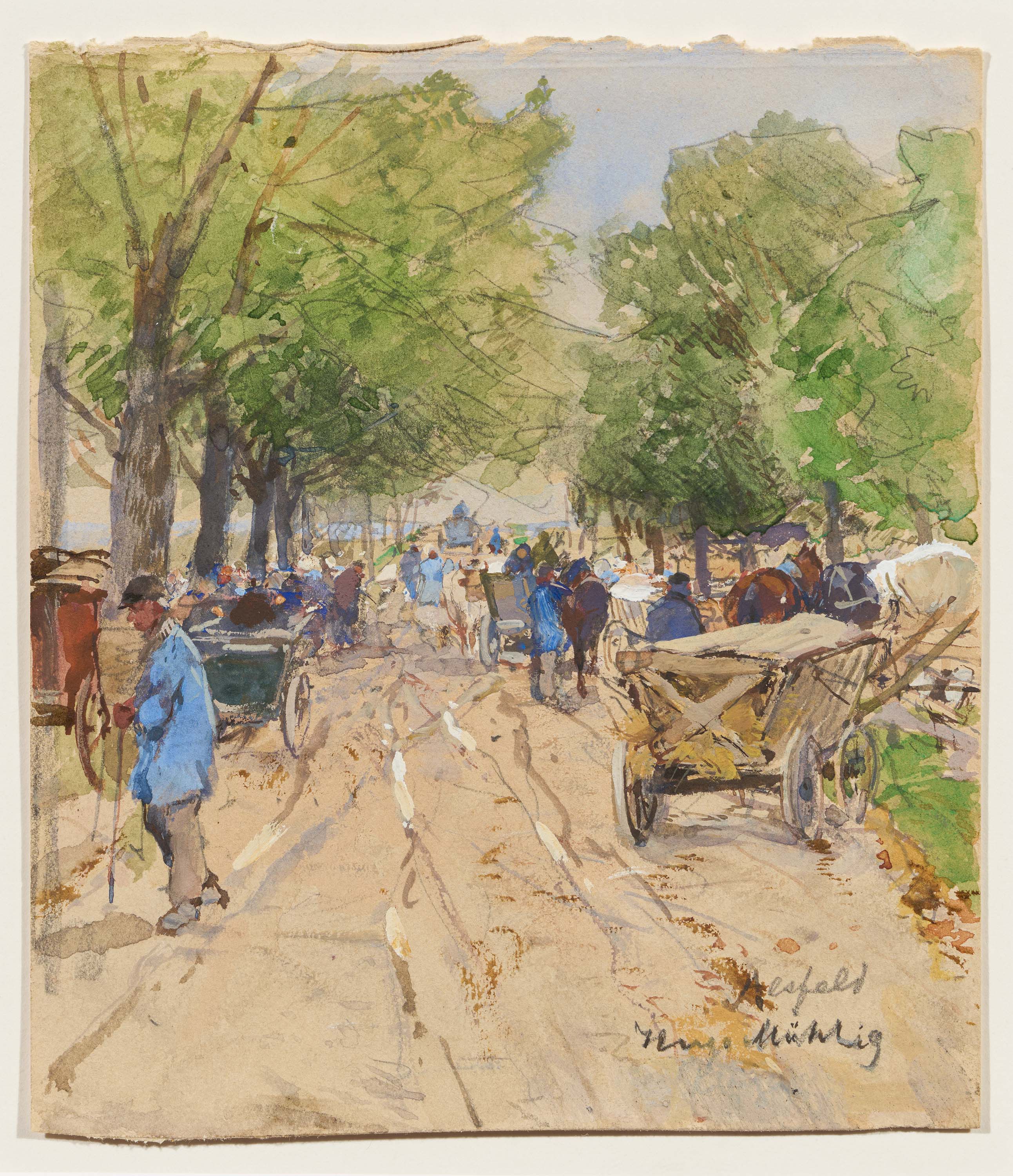 Hugo Muehlig - Bauernmarkt in Alsfeld in Hessen, 75506-1, Van Ham Kunstauktionen