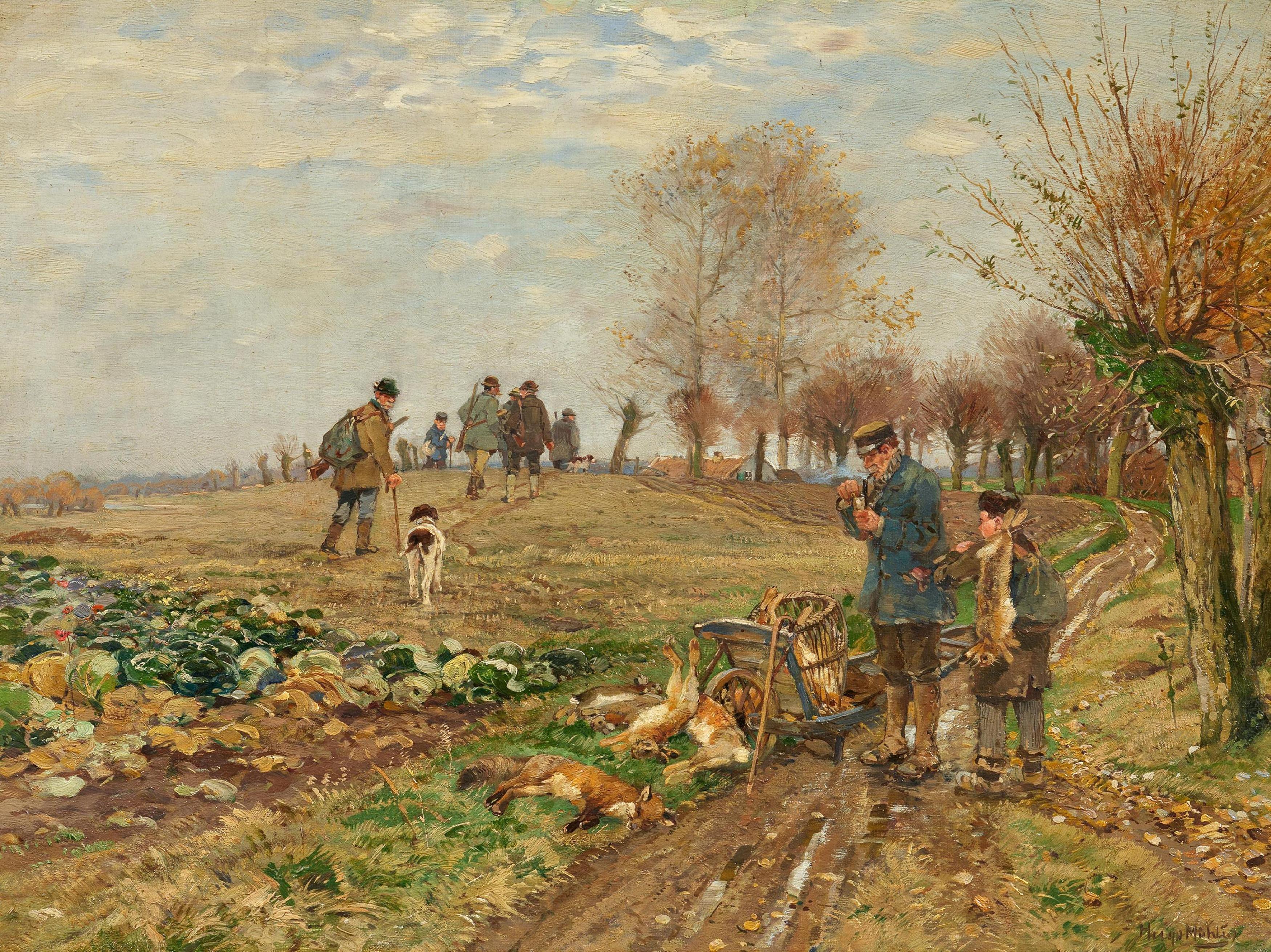 Hugo Muehlig - Nach der Treibjagd, 81700-1, Van Ham Kunstauktionen