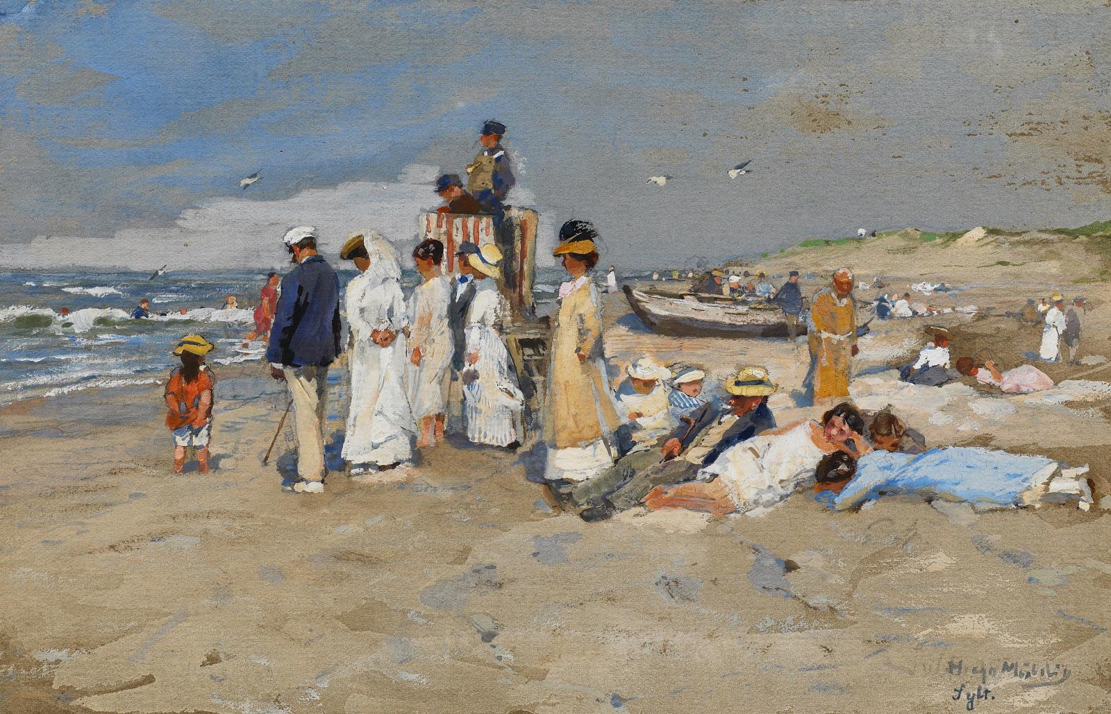 Hugo Muehlig - Strandszene auf Sylt, 54891-3, Van Ham Kunstauktionen
