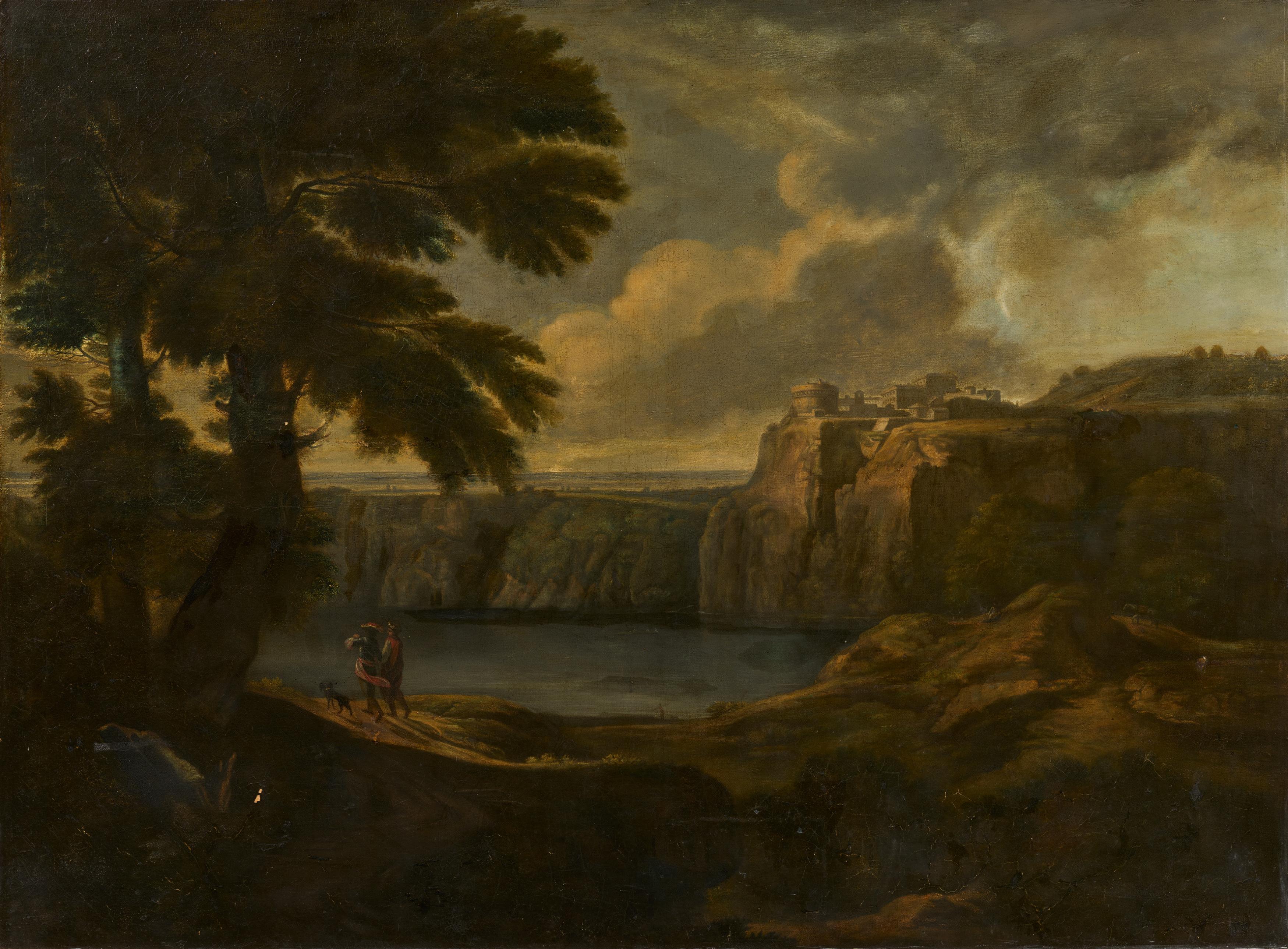 Italienische Schule - Idealisierte Landschaft am Nemisee, 75326-19, Van Ham Kunstauktionen