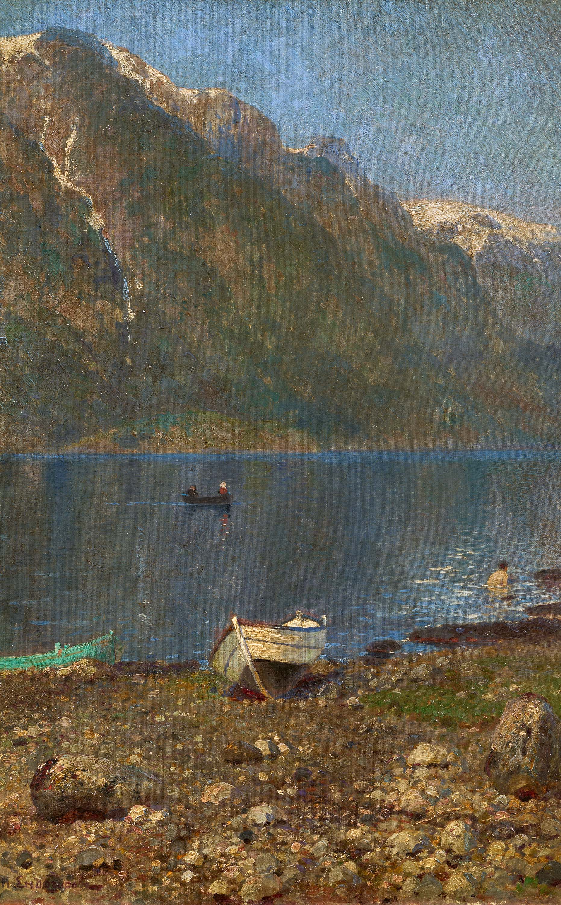 Ivan Ivanovic Endogurov - Fjordlandschaft mit Badenden, 75296-1, Van Ham Kunstauktionen