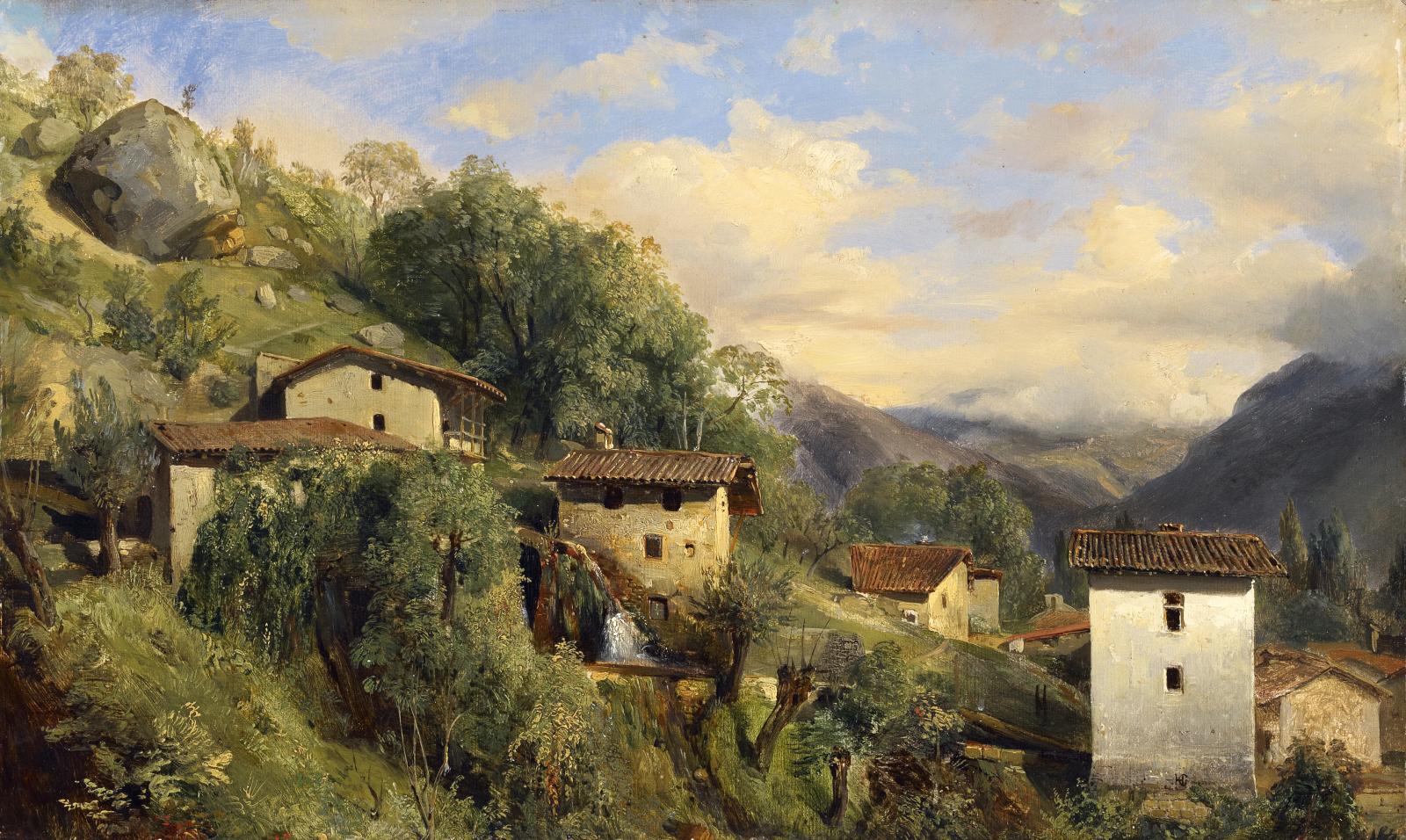 Jean Antoine Theodore Gudin - Dorf in den Savoyer Alpen, 54890-4, Van Ham Kunstauktionen