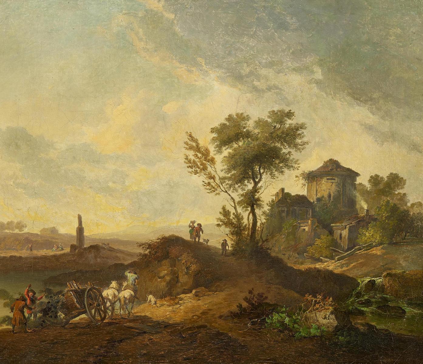 Jean-Baptiste Pillement - Franzoesische Landschaft mit Furhwerk, 59680-5, Van Ham Kunstauktionen