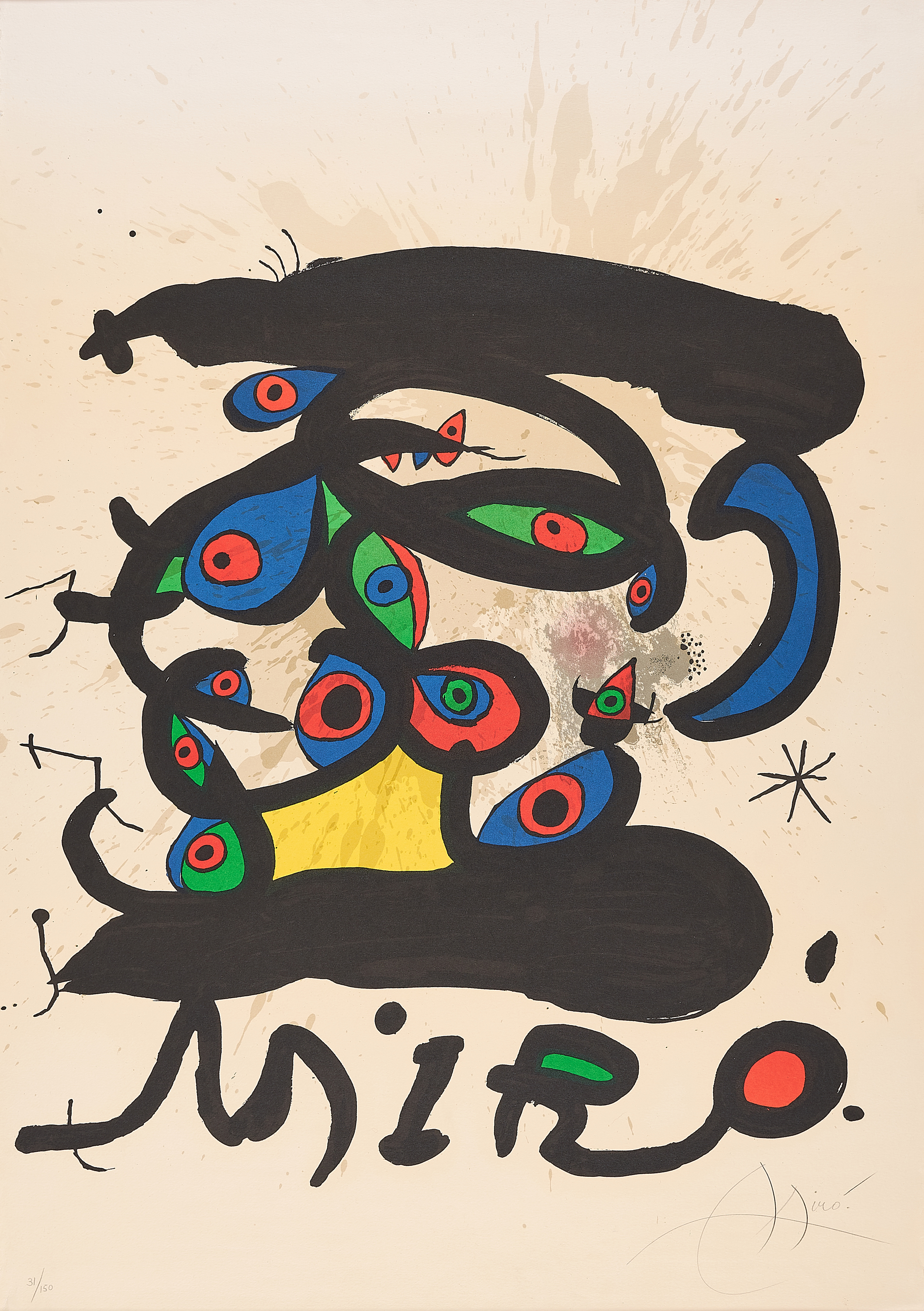 Joan Miro - Plakat fuer die Ausstellung Peintures sur Papier Dessins Galerie Maeght, 75205-4, Van Ham Kunstauktionen