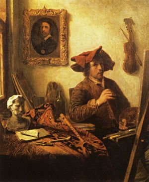 Portrait Künstler Berckheyde Job Andriesz (1630 Haarlem  - 1693 Haarlem), ,,