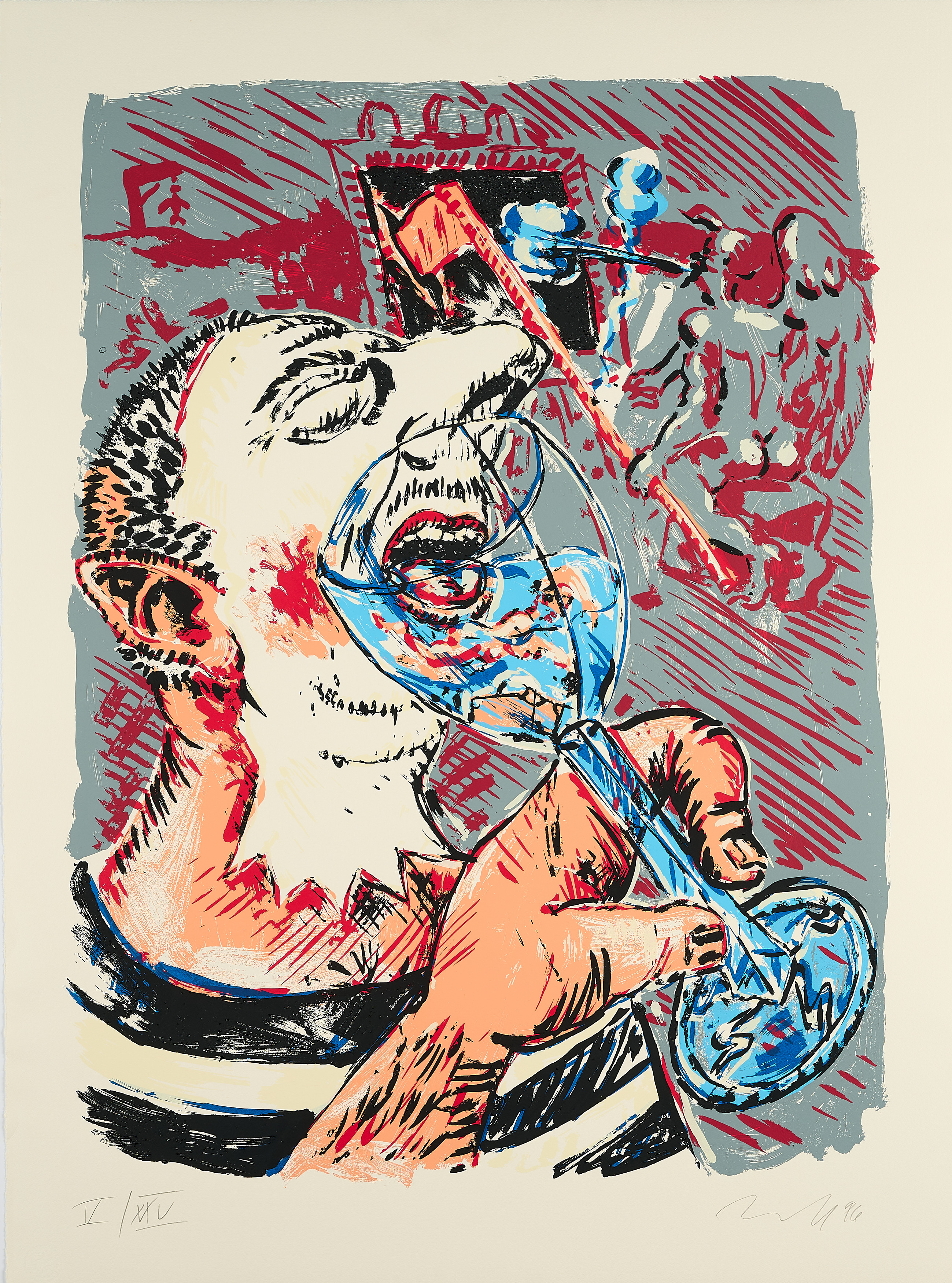 Joerg Immendorff - Der Trinker, 81846-2, Van Ham Kunstauktionen