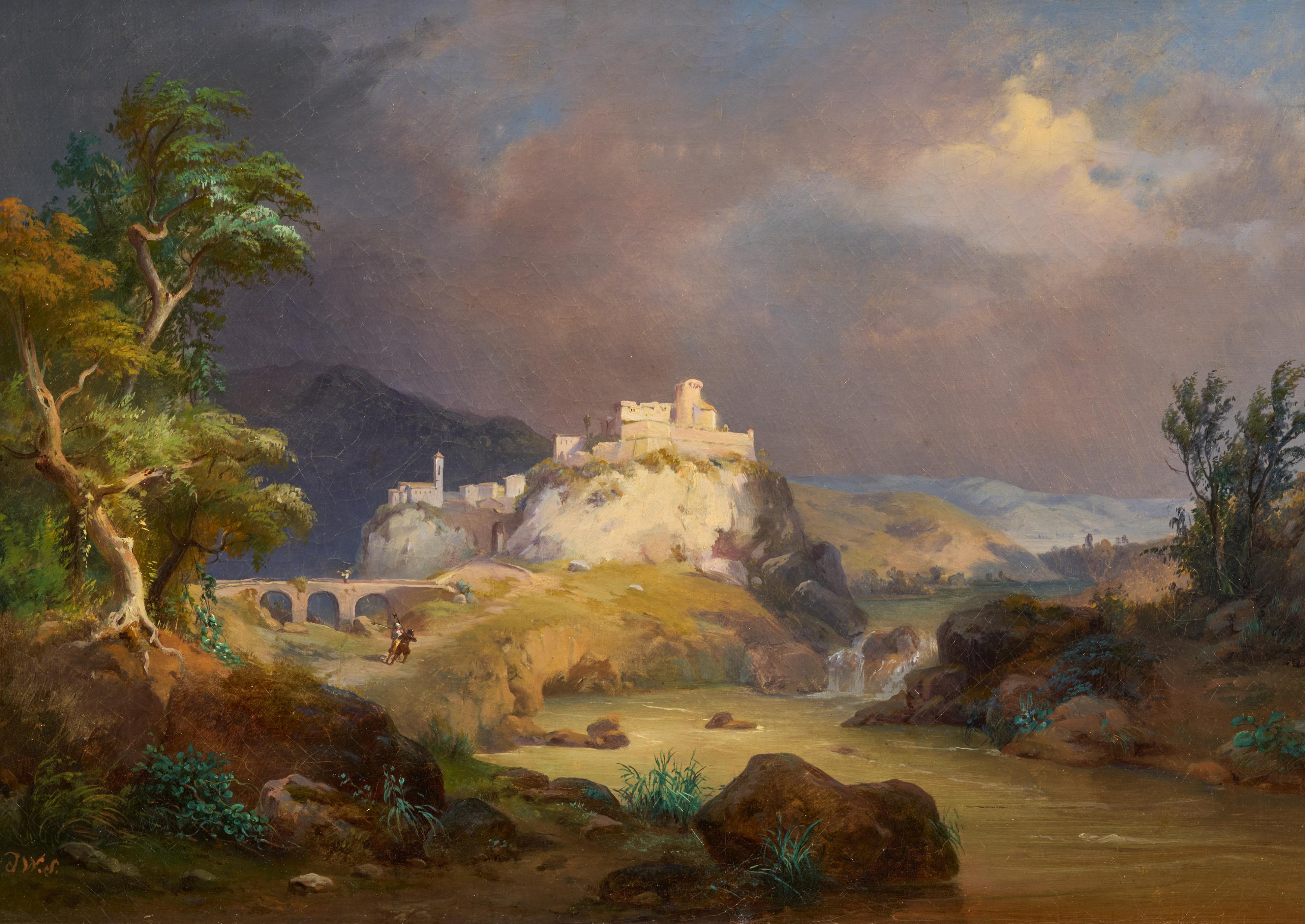 Johann Wilhelm Schirmer - Landschaft mit Burg bei Gewitter-Stimmung, 77316-14, Van Ham Kunstauktionen