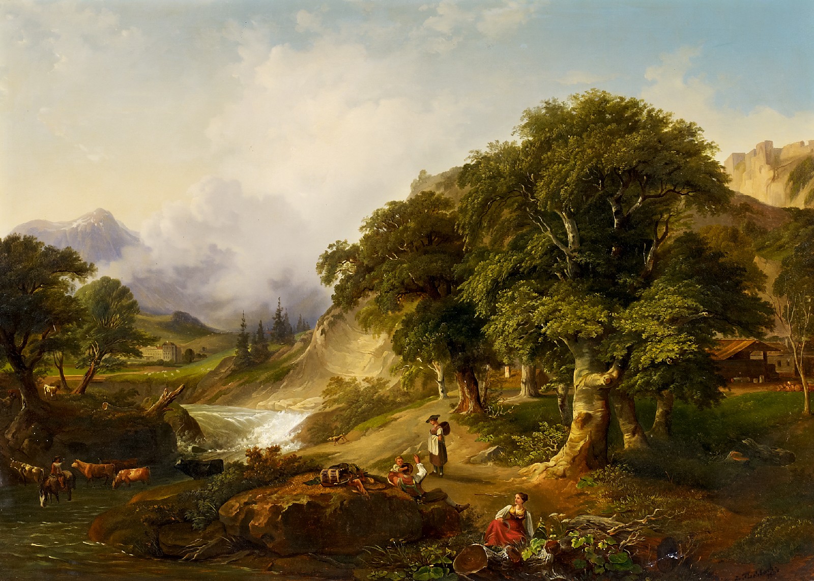 Берг художник. Иоганн Фишбах (Johann Fischbach) ,1797-1871. Художник Йозеф Янсен пейзаж.