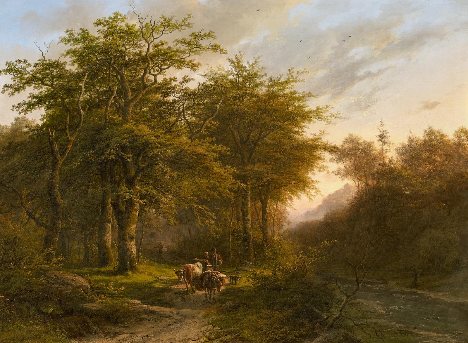 Johann Bernhard Klombeck - Waldlandschaft mit Viehzug, 55592-1, Van Ham Kunstauktionen