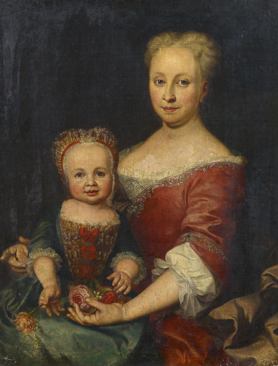 Johann Gottlieb Glume - Portraet einer hoefischen Dame mit Tochter, 59399-1, Van Ham Kunstauktionen