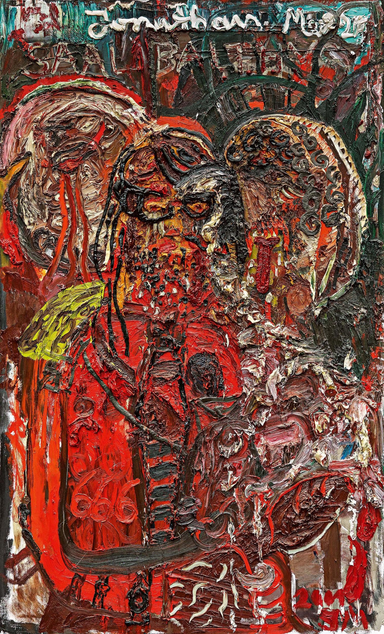 Jonathan Meese - Selbstportrait mit kranker Figur, 69752-1, Van Ham Kunstauktionen
