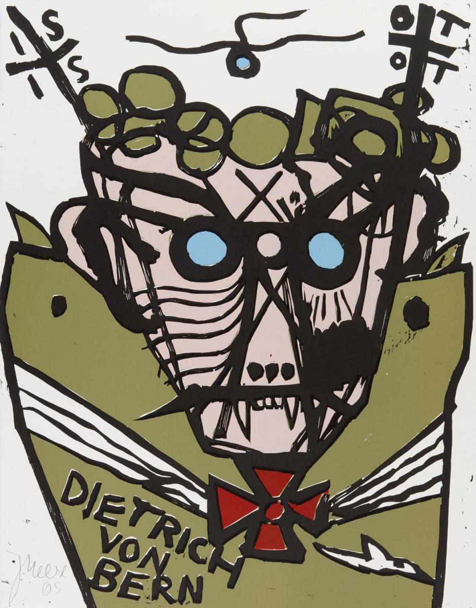 Jonathan Meese - Rittertum des Raubtiertums der Vorstaatshermetik des hermetischen ERZGEBIETES >VAKUUMEESE< Endlose Liebelei Selbsbann Praeverdingtes maerchenhafte Willkuer Nacktyrn und waldgelbliches Getre, 60460-5, Van Ham Kunstauktionen