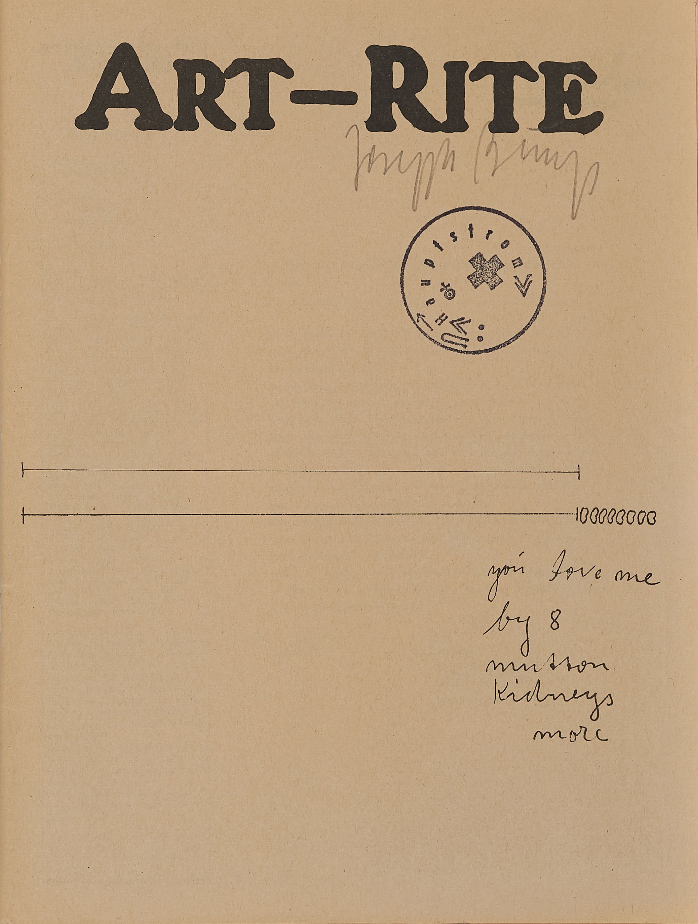 Joseph Beuys - ART-RITE, 65546-215, Van Ham Kunstauktionen