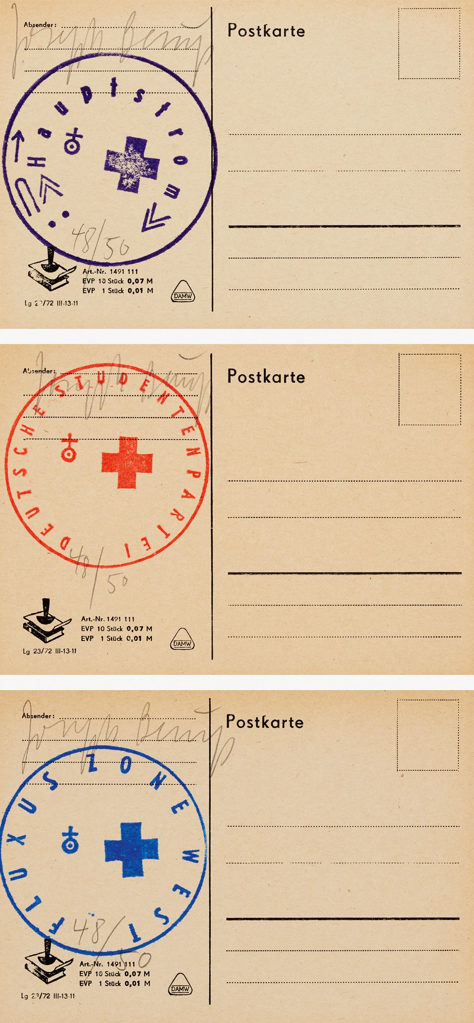 Joseph Beuys - DDR-Karten, 65546-232, Van Ham Kunstauktionen