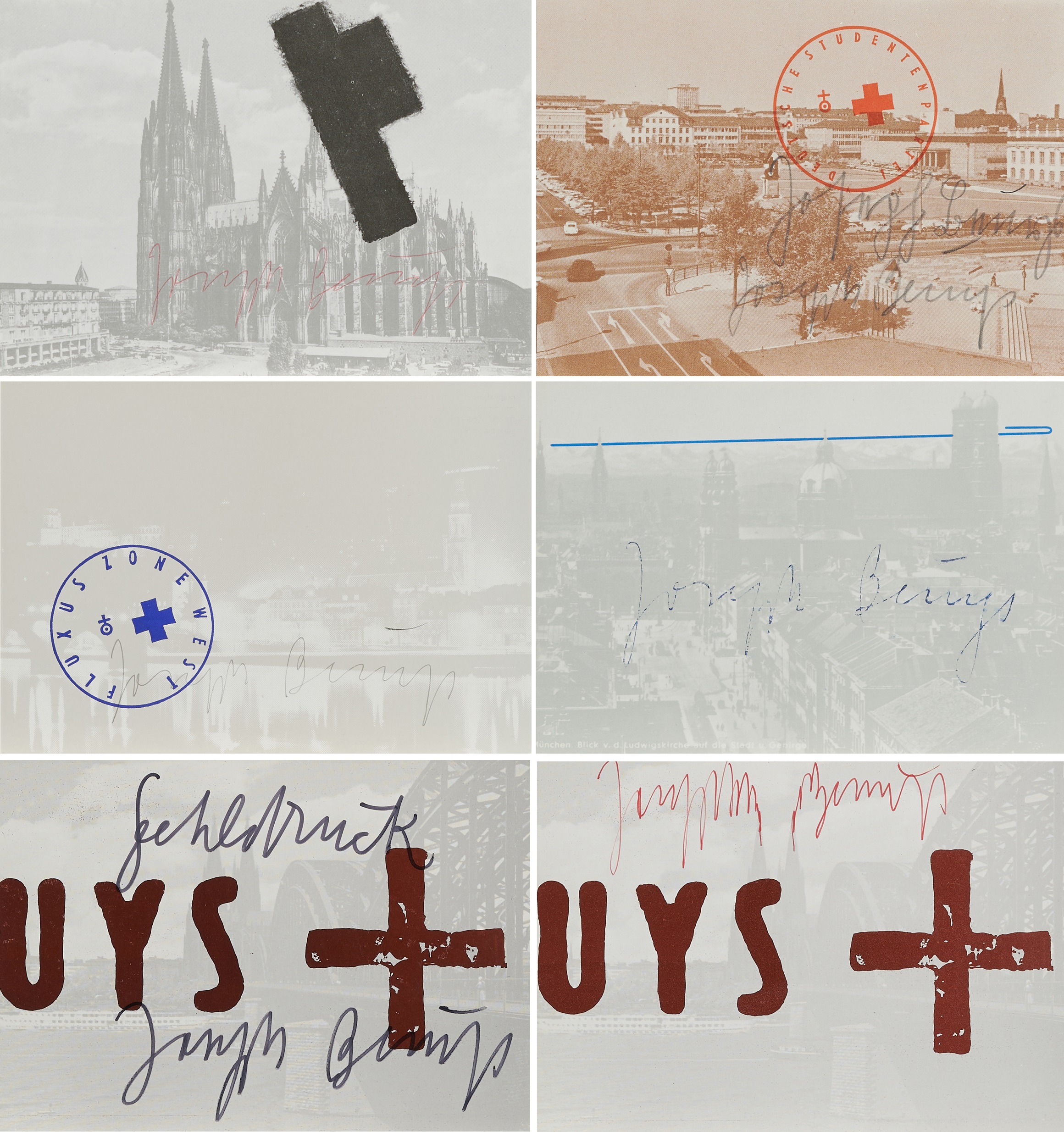Joseph Beuys - Konvolut von 6 Postkarten, 65546-332, Van Ham Kunstauktionen
