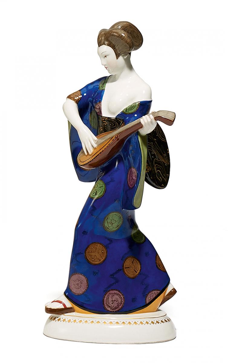 KPM - Japanerin mit Mandoline aus dem Hochzeitszug, 60150-1, Van Ham Kunstauktionen