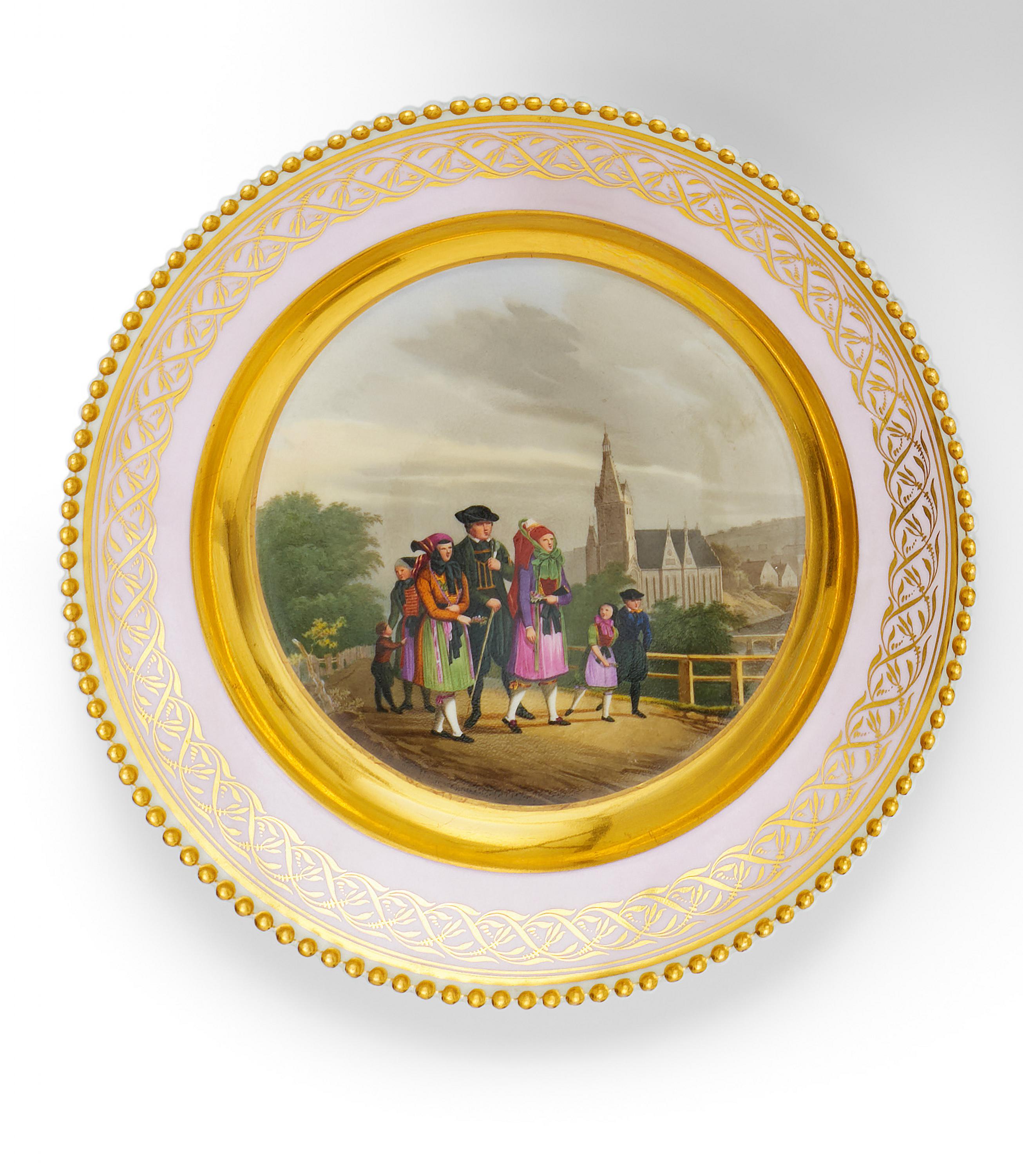 KPM - Bildteller mit Altenburger Volkstrachten, 81787-23, Van Ham Kunstauktionen