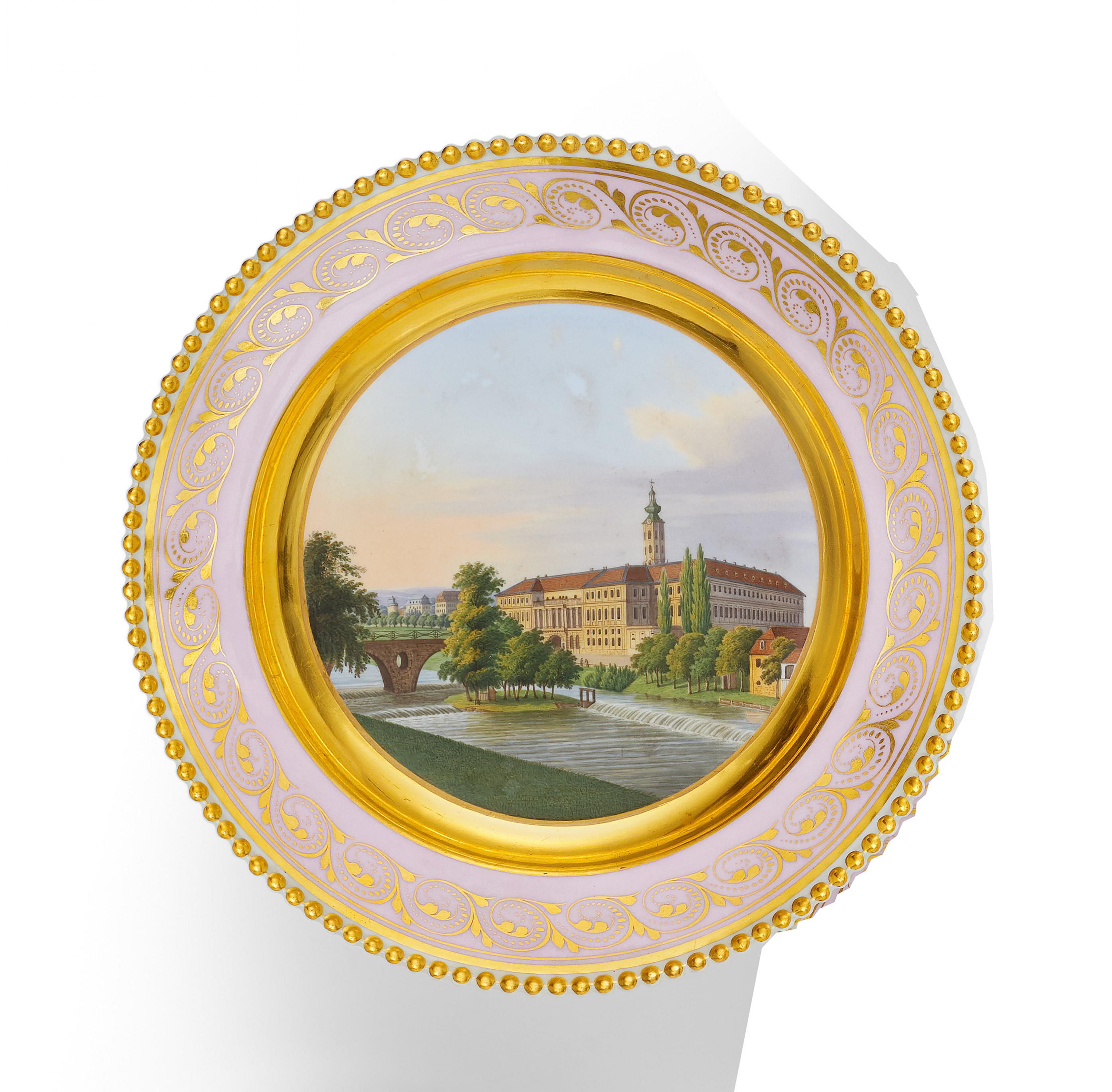 KPM - Bildteller mit Ansicht vom Schloss in Weimar, 81787-22, Van Ham Kunstauktionen