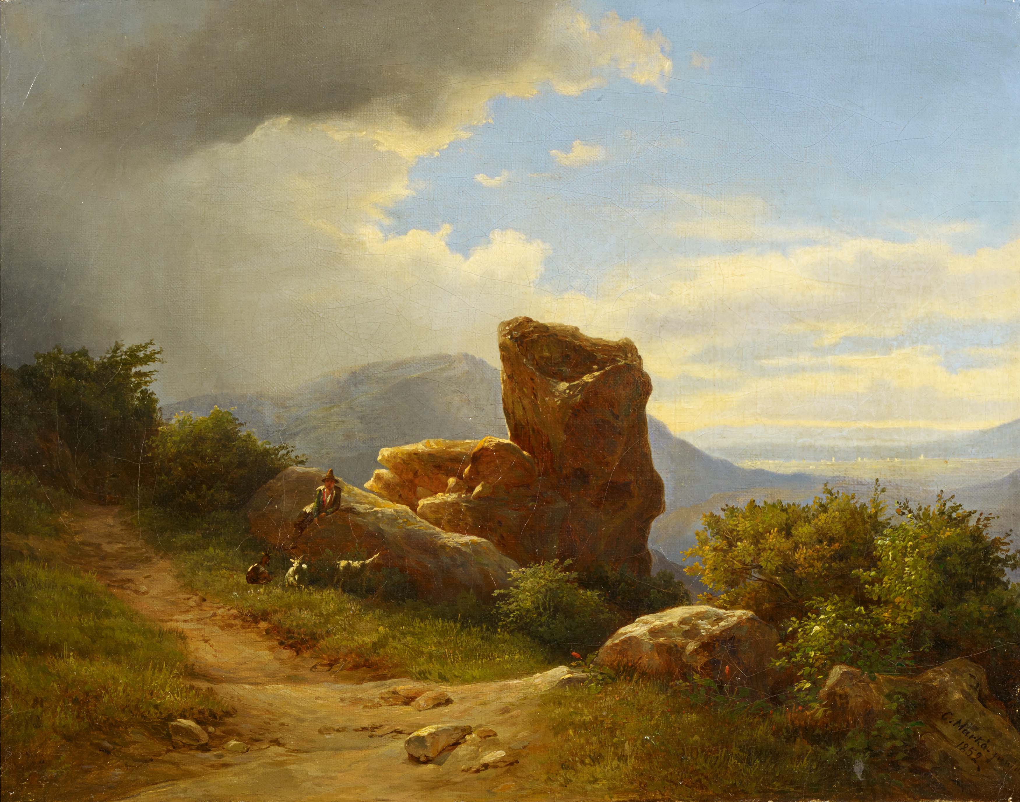 Karoly Marko - Italienische Landschaft mit Ziegenhirten, 73137-2, Van Ham Kunstauktionen