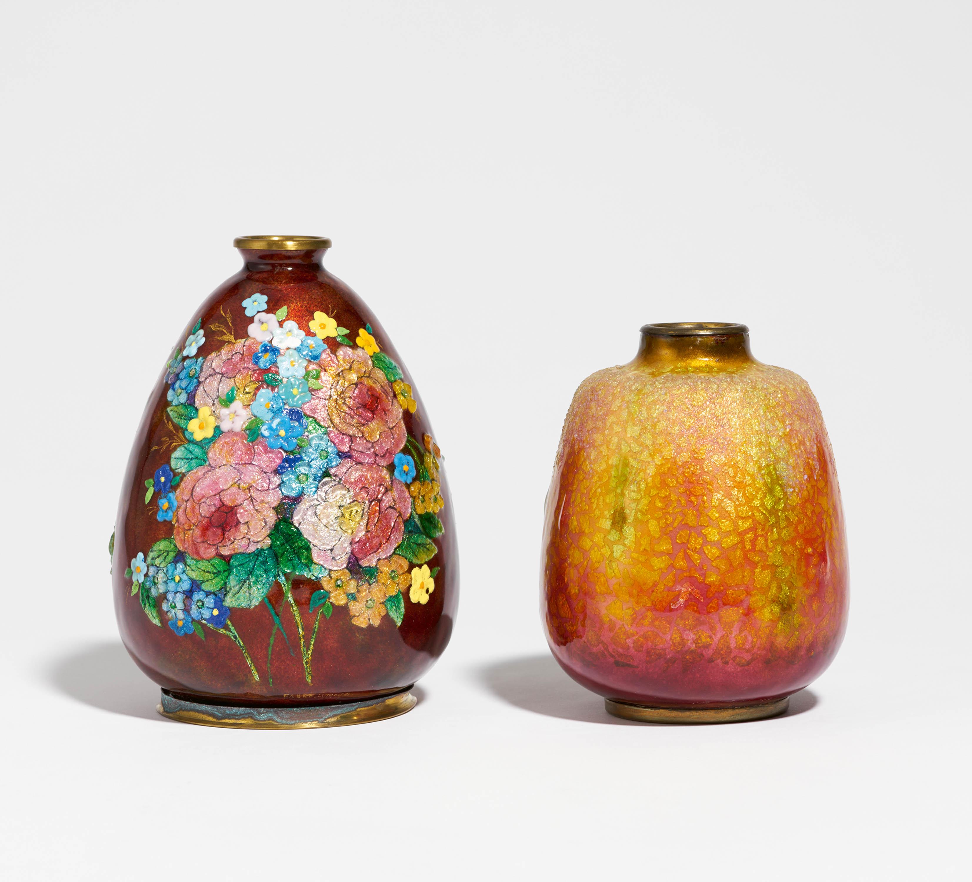 Limoges Camille Faure - Kleine Vase mit Blumenbouquets, 73308-8, Van Ham Kunstauktionen