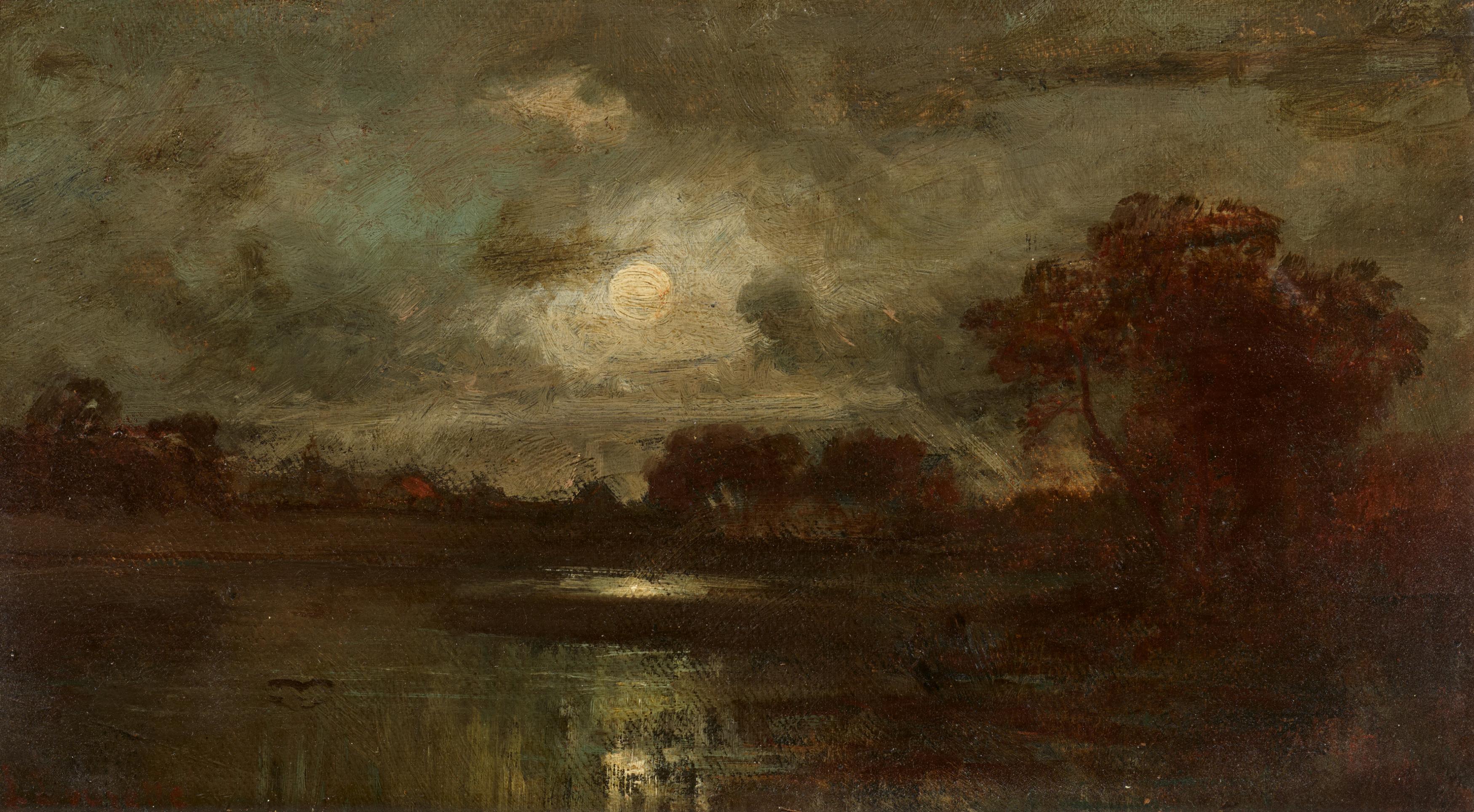 Louis Douzette - Boddenlandschaft im Licht des Vollmonds, 79042-3, Van Ham Kunstauktionen