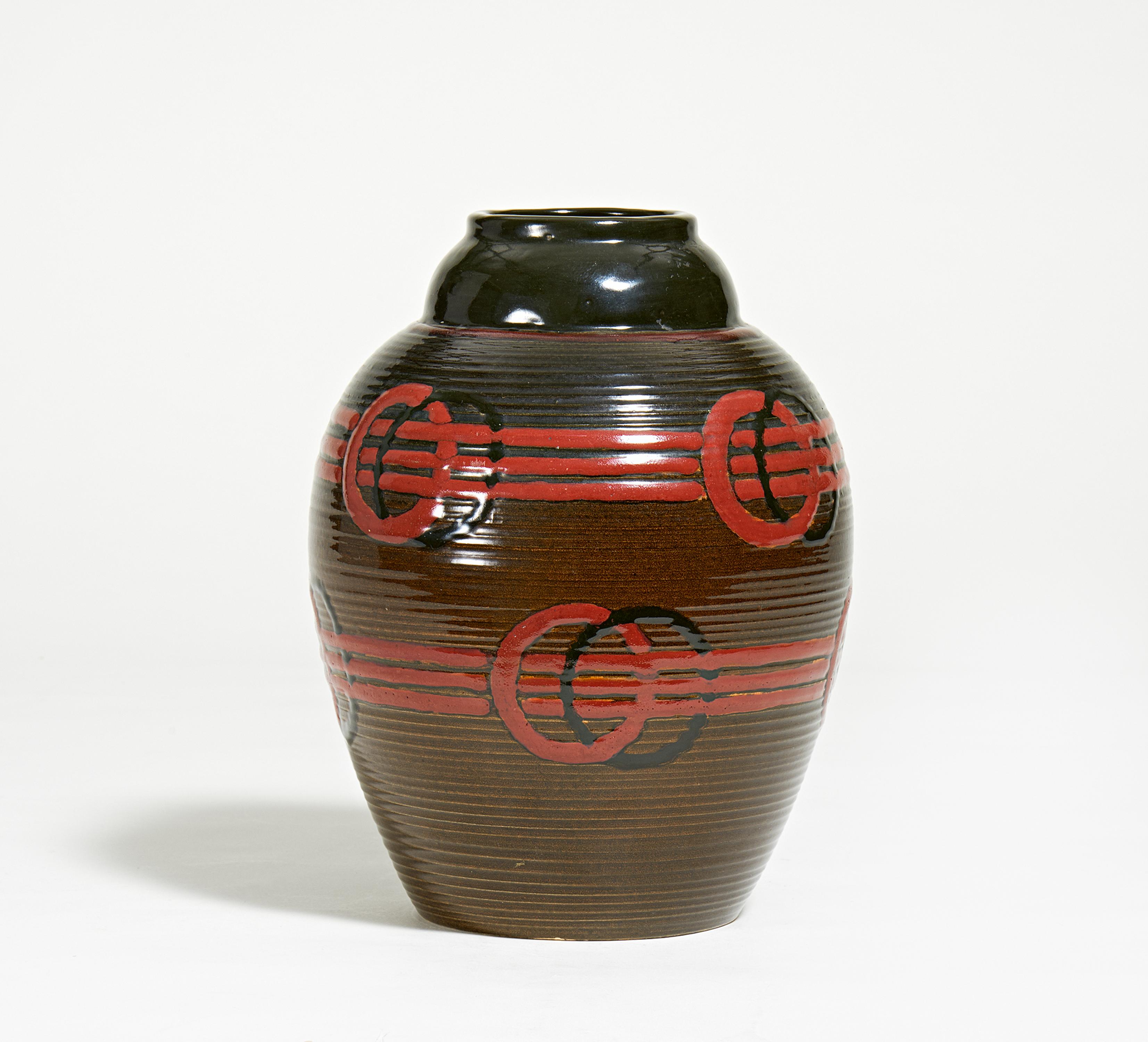 Luc Lanel - Vase mit Streifen- und Kreismotiv, 70033-7, Van Ham Kunstauktionen