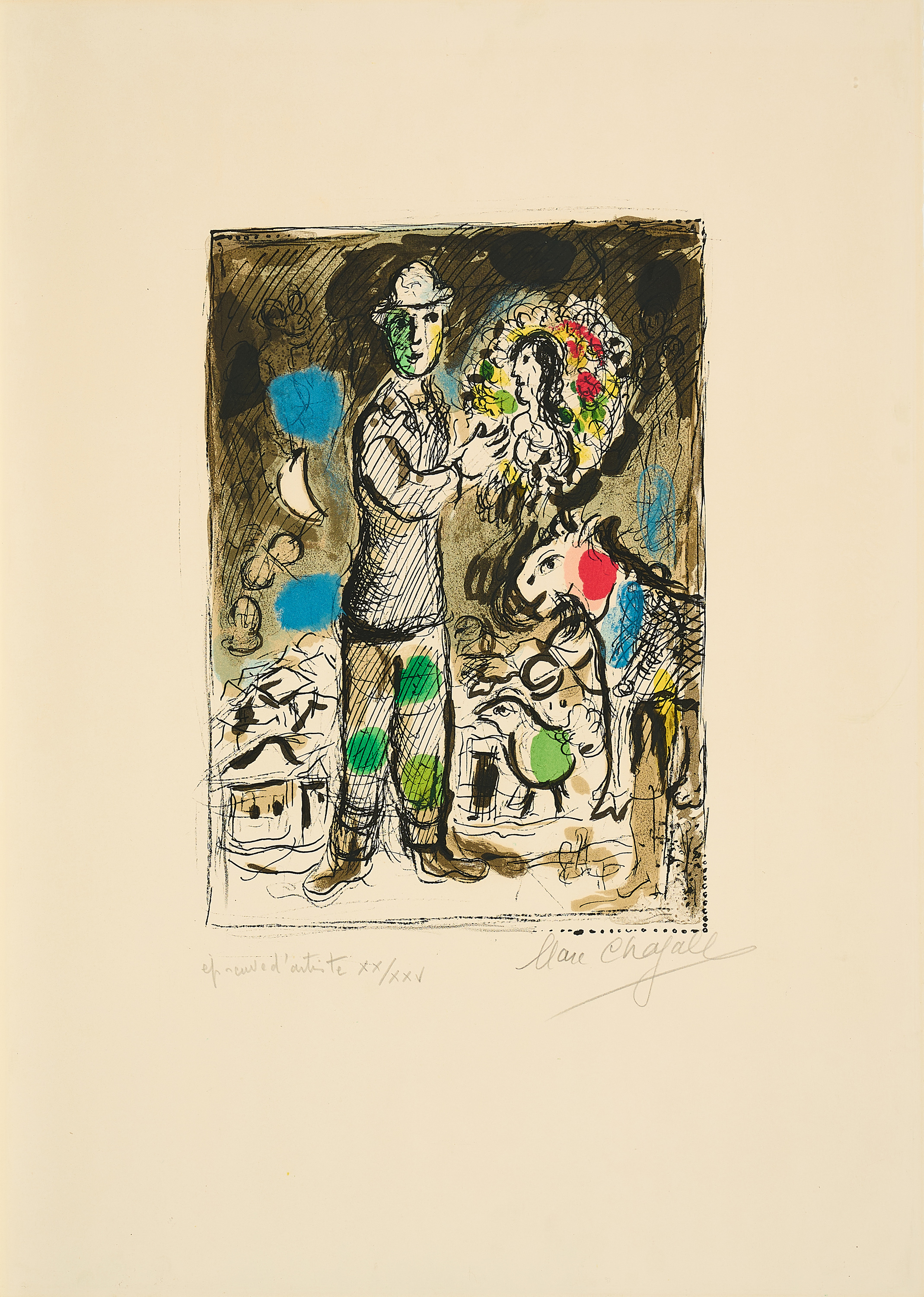 Marc Chagall - Paysan au Bouquet, 77024-2, Van Ham Kunstauktionen