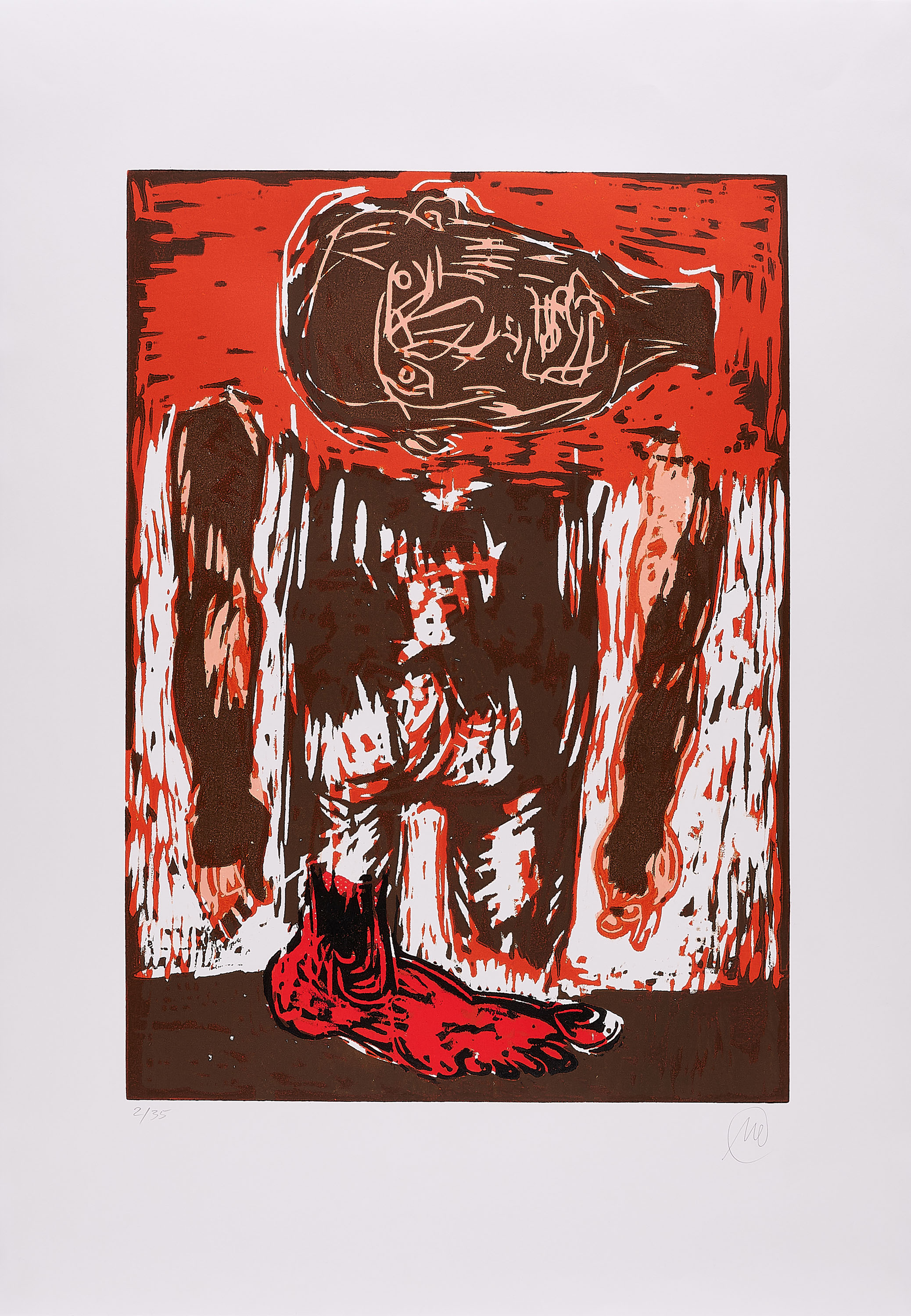 Markus Luepertz - Rueckenakt mit rotem Fuss Aus Kunstakademie Duesseldorf, 75184-40, Van Ham Kunstauktionen