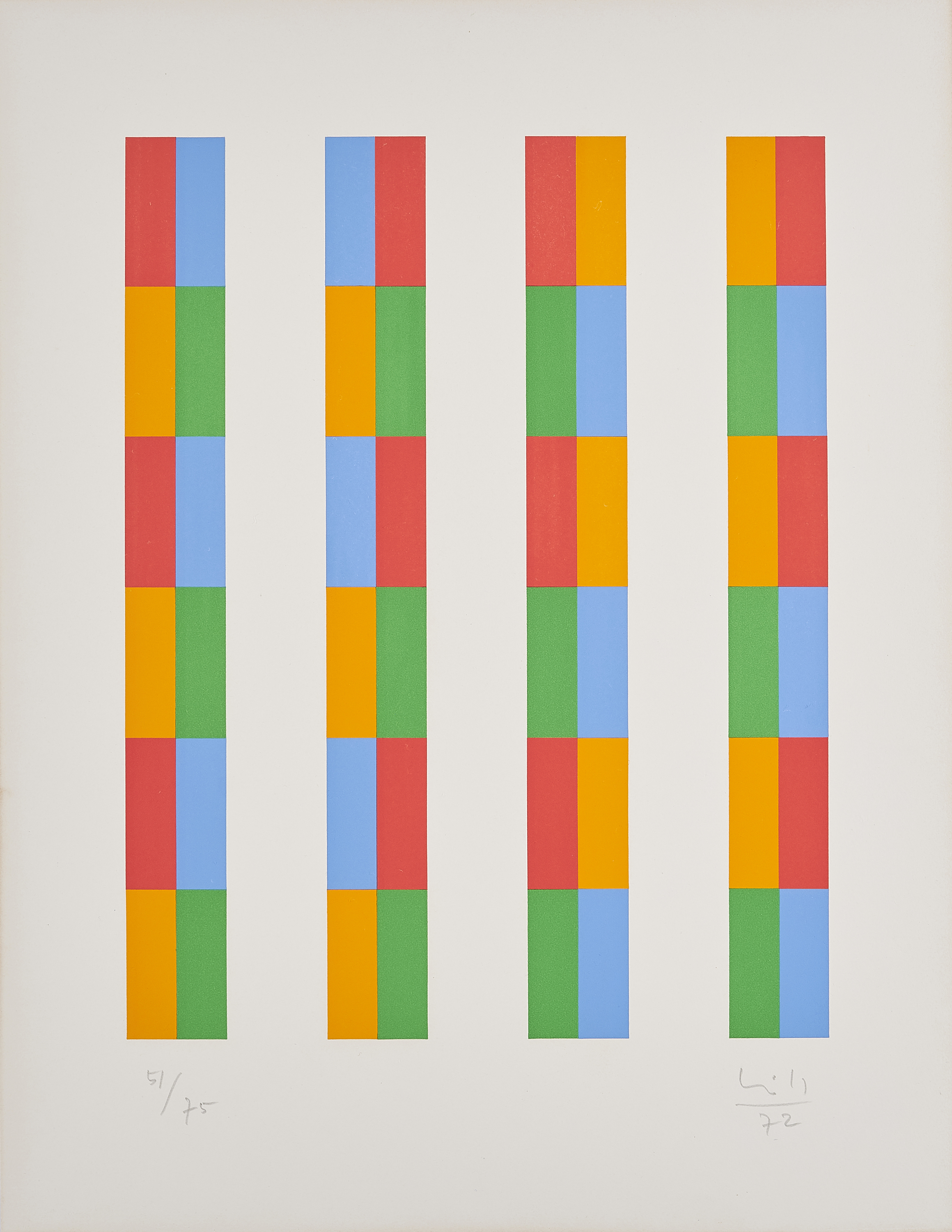 Max Bill - 4 vertikale Streifen mit 4 variablen Farben, 70197-15, Van Ham Kunstauktionen