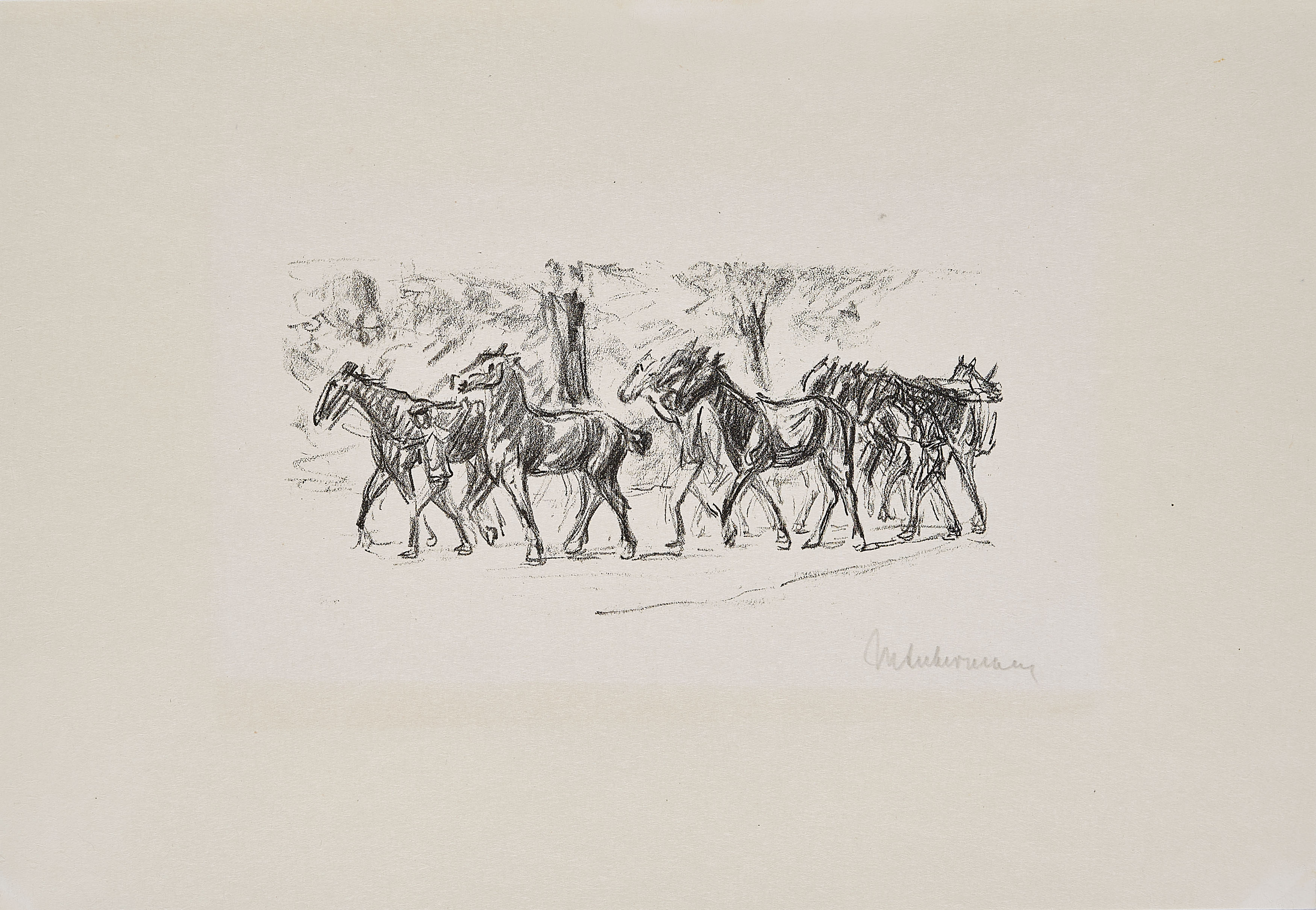 Max Liebermann - Gefuehrte Pferde Aus Aus der Kriegszeit, 74293-3, Van Ham Kunstauktionen