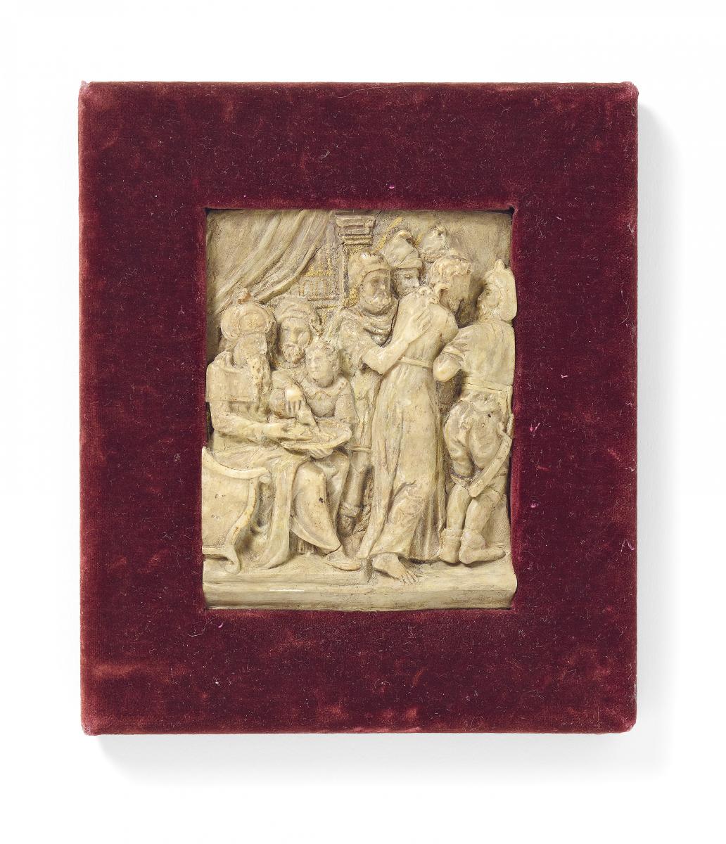 Mechelen - Relief Pontius Pilatus waescht seine Haende in Unschuld, 60738-2, Van Ham Kunstauktionen